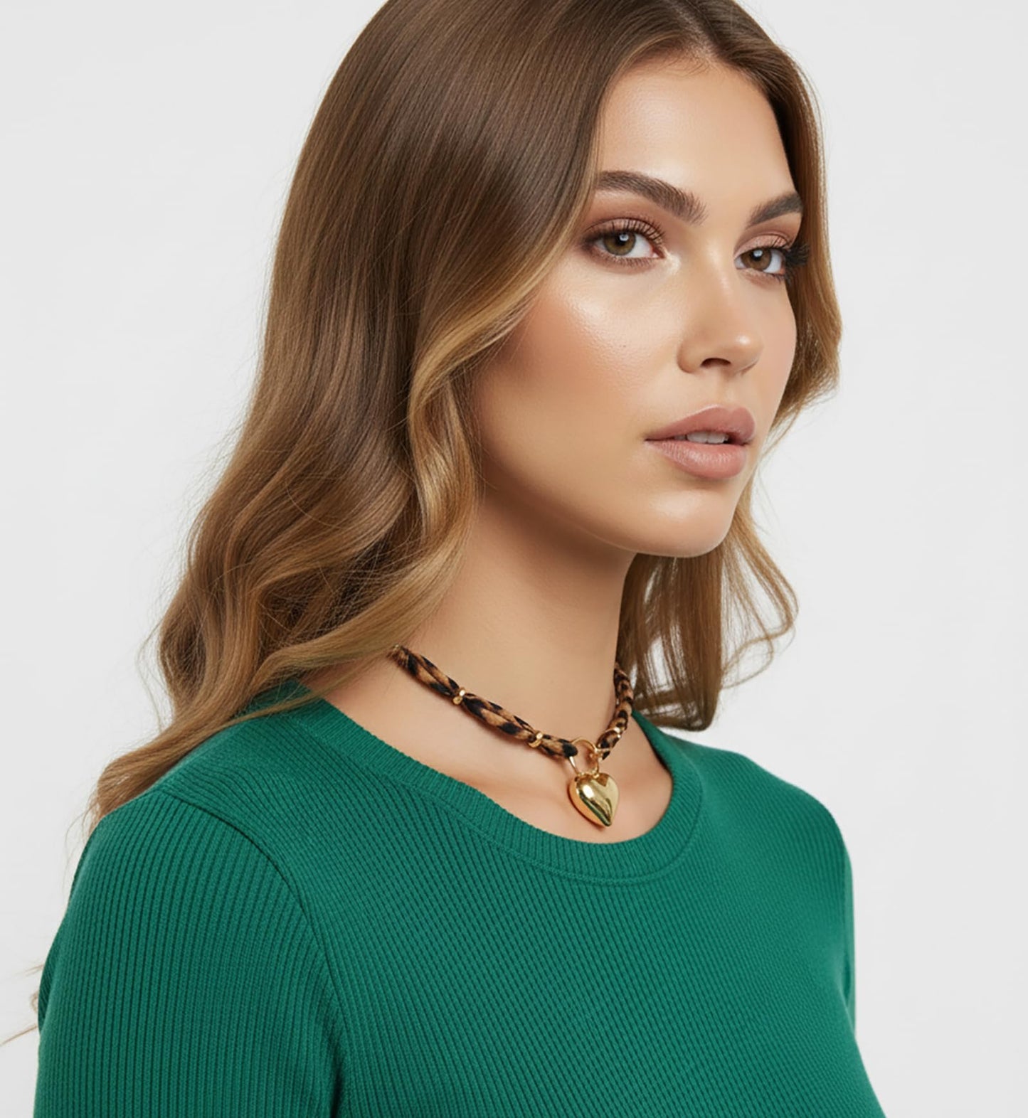 Wailike Scarf Necklace with Charm for Women Leopard Choker Necklaces Silk Tie Necklaces Scarfs Choker Necklaces Jewelry SV1