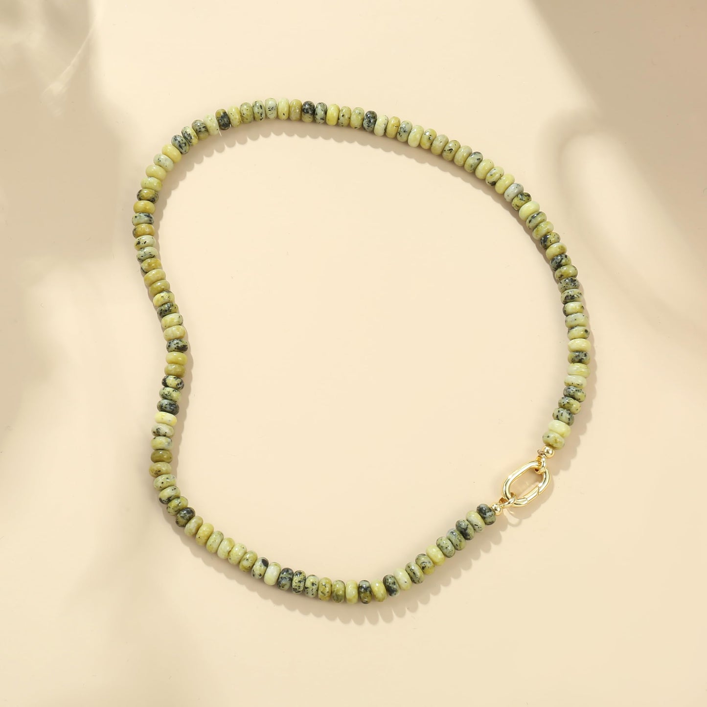 CONRAN KREMIX Yellow Turquoise Stone Beaded Necklace for Women,Natural Gemstone Bead Choker Necklaces Boho Summer Beach Layering Necklace Jewelry Gift for Women