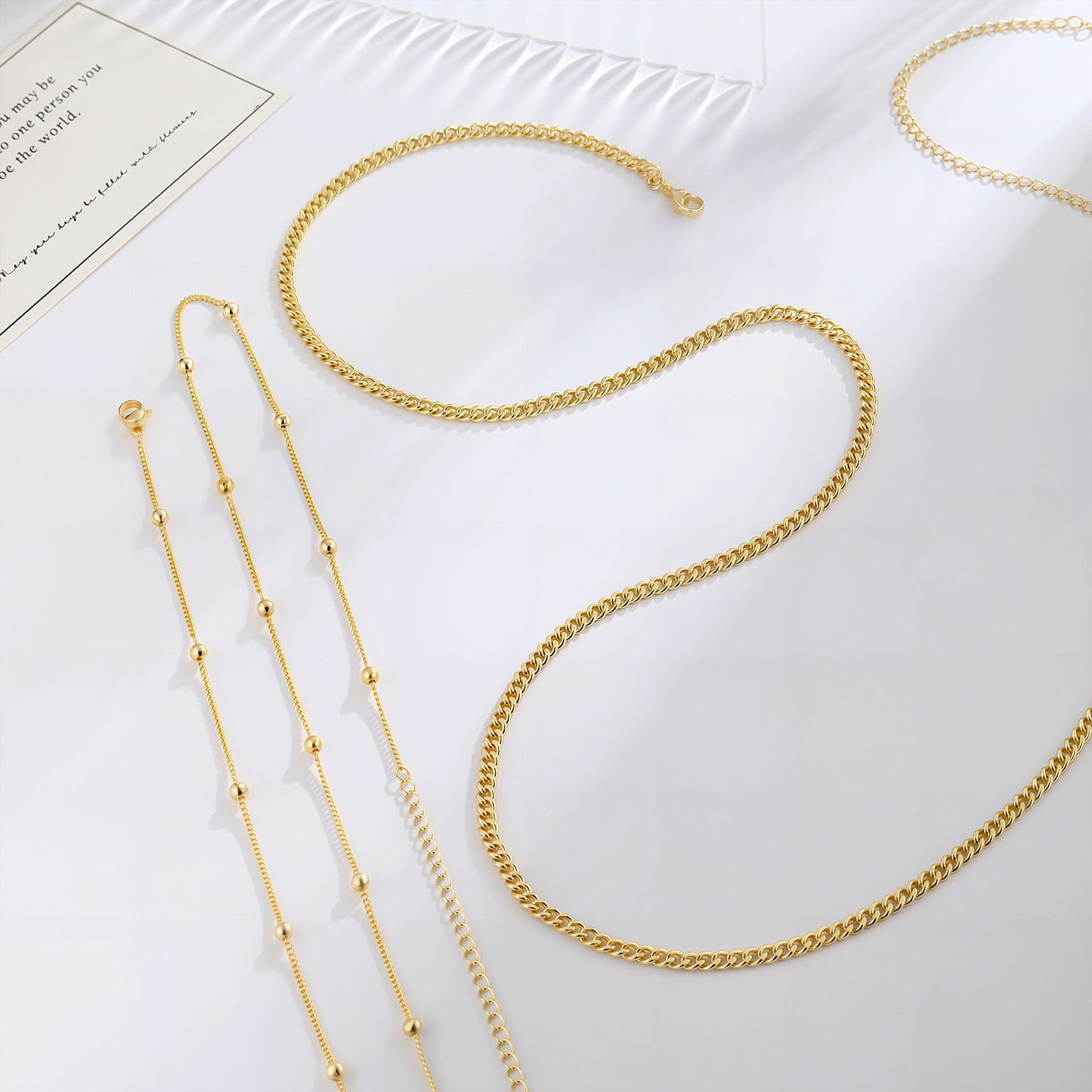 Sargetou Gold Waist Chain for Women Waterproof,14k Gold Plated Beaded Cuban Body Jewelry Chains Sexy Bikini 2PCS Belly Belt Beach Summer Gift Adjustable 26.5-33Inch