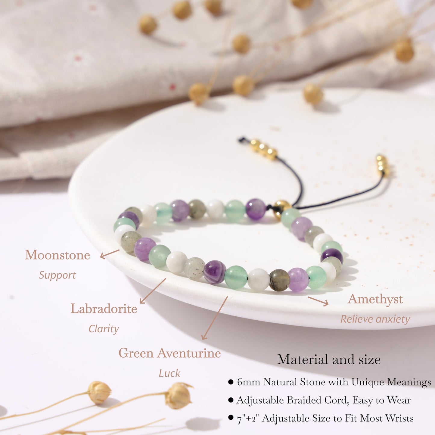 NUKAYAI New Beginnings Bracelet for Women Gifts Graduation Her Crystal Coworker Retirement Goodbye Friend Inspirational Farewell Leaving Housewarming Going Away Divorce Birthday Jewelry Natural Stones