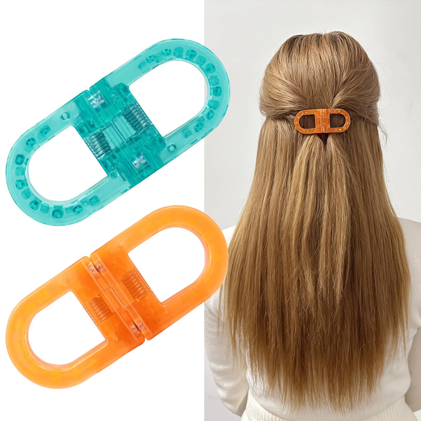 LIHELEI Magnetic Hair Clips, Seamless 2-in-1 Design Strong Hold No-Slip Hair Styling Clips for Women, DIY Cute Magnetic Seamless Hairstyling Accessories (2pcs)
