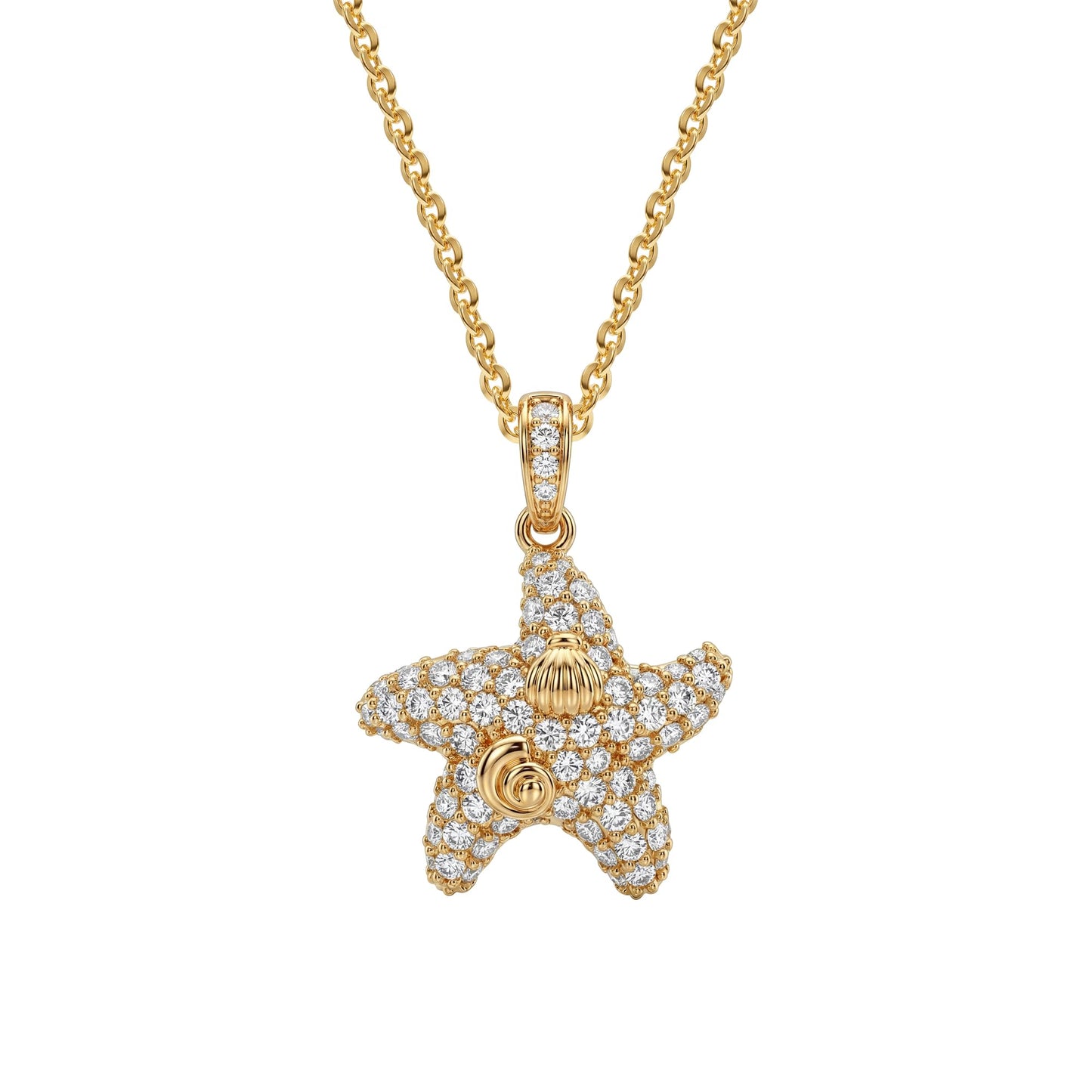 Dremmy Studios Dainty Necklace for Women 14K Gold Plated Cubic Zirconia Starfish Necklace Boho Summer Beach Coastal Pendnat Necklaces Summer Jewelry Gift