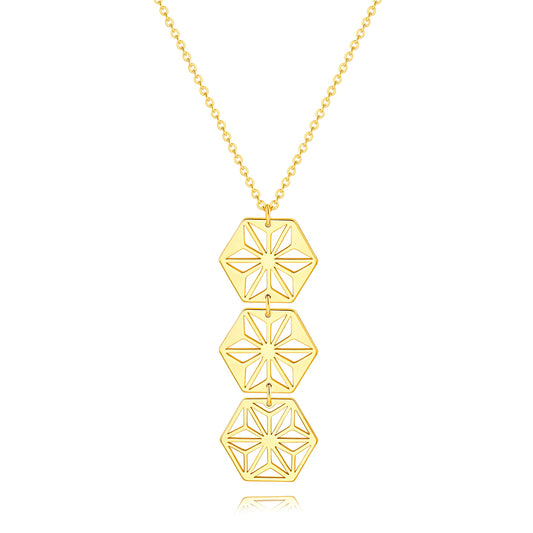 Dainty Long Gold Necklace for Women Trendy 18K Gold Chain Pendant Necklaces Personalized Simple Snowflake Necklace