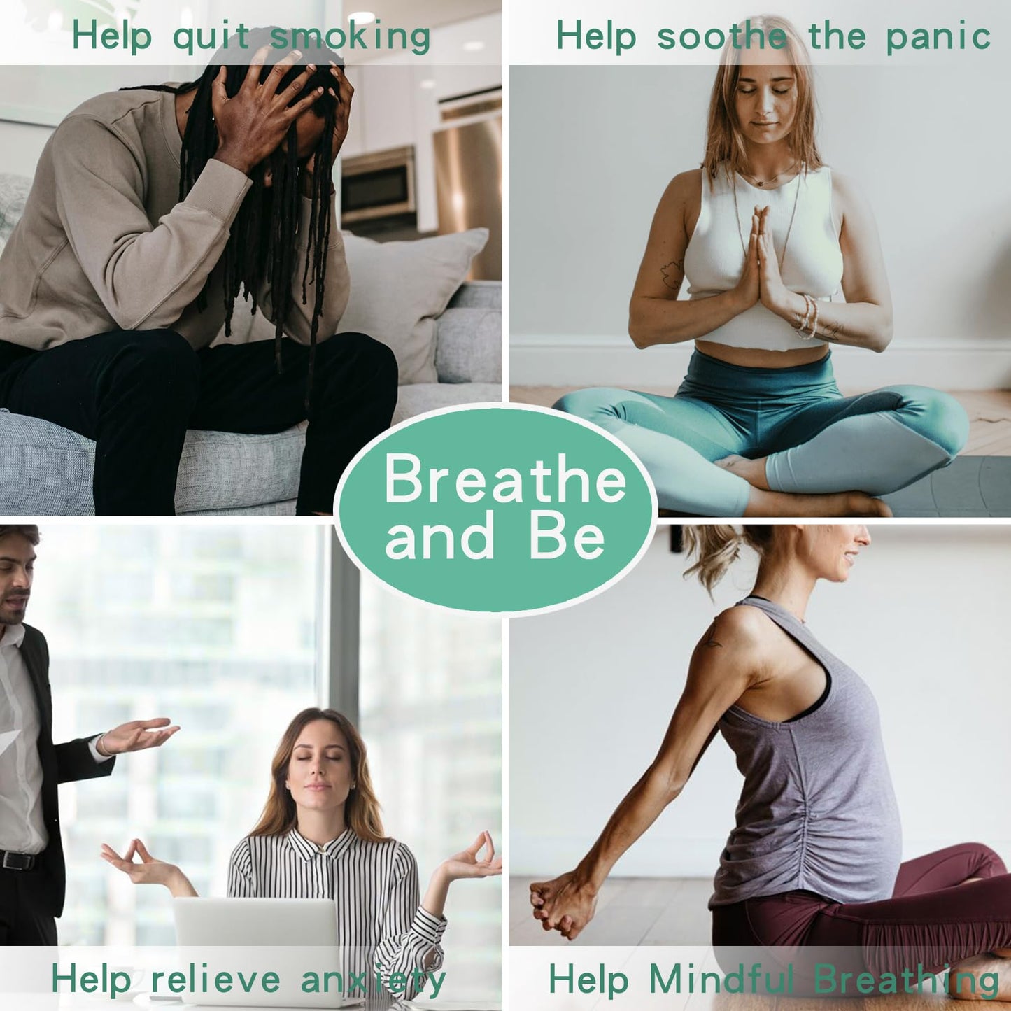 Anxiety Relief Pendant Mindfulness Breathing Necklace - Essential Oil Diffuser & Personal Inhaler Aromatherapy Necklaces for Women & Men (Rose Gold)