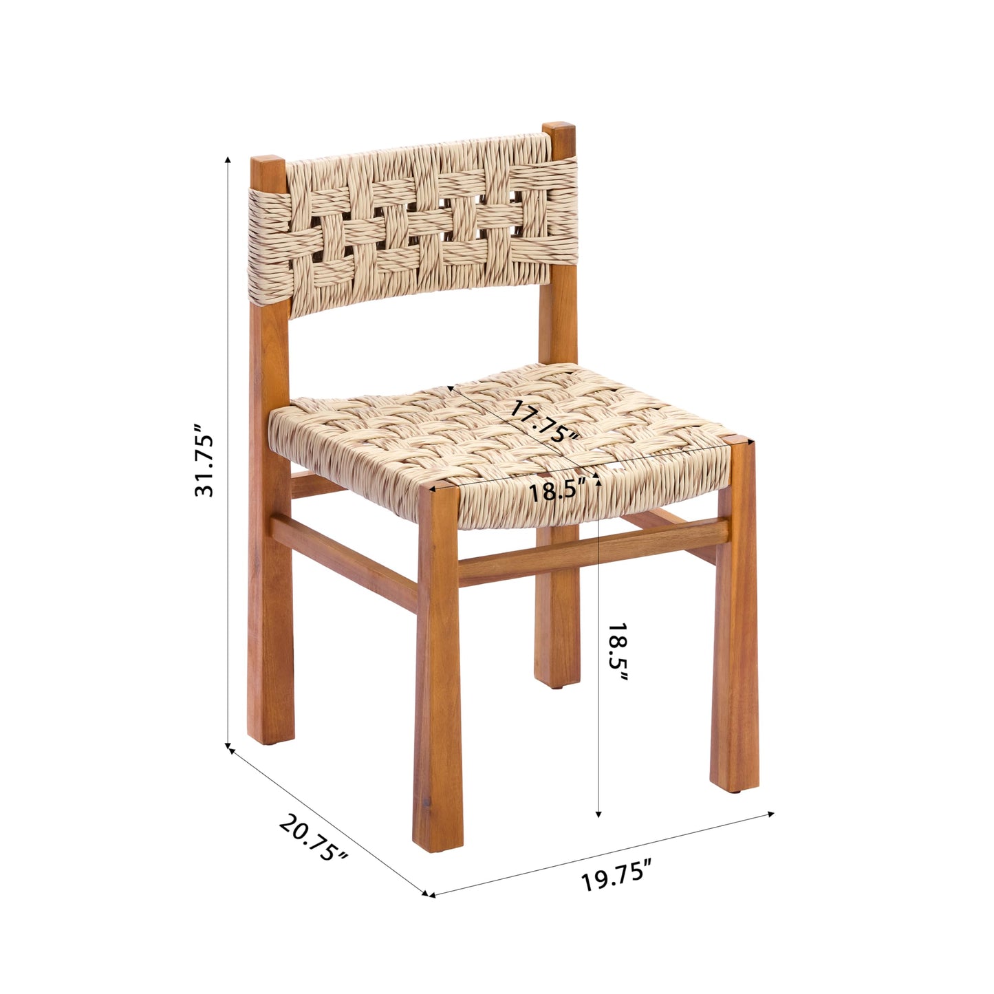 Christopher Knight Home 5 Piece Outdoor Dining Set Acacia Wood Square Table and 4 Light Grey Wicker Chairs Teak Finish Patio Furniture Set for Garden Backyard Balcony Deck