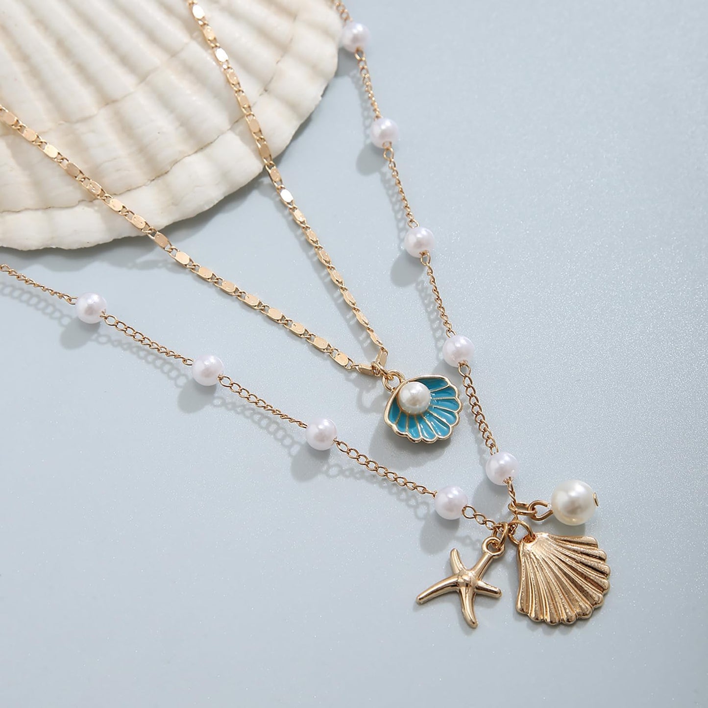 Your Always Charm Cowrie Shell Necklace for Women Puka Shell Necklace Beach Accessories Summer Vacation Outfits Layered Ocean Jewelry 2026