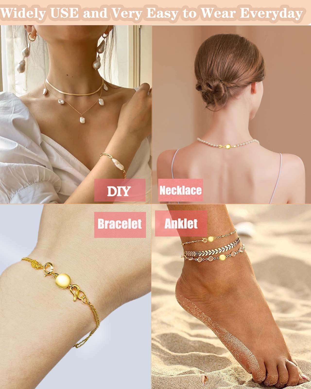 Dailyacc Magnetic Necklace Clasps and Closures - Round Bracelet Extender Clasps for Jewelry Making