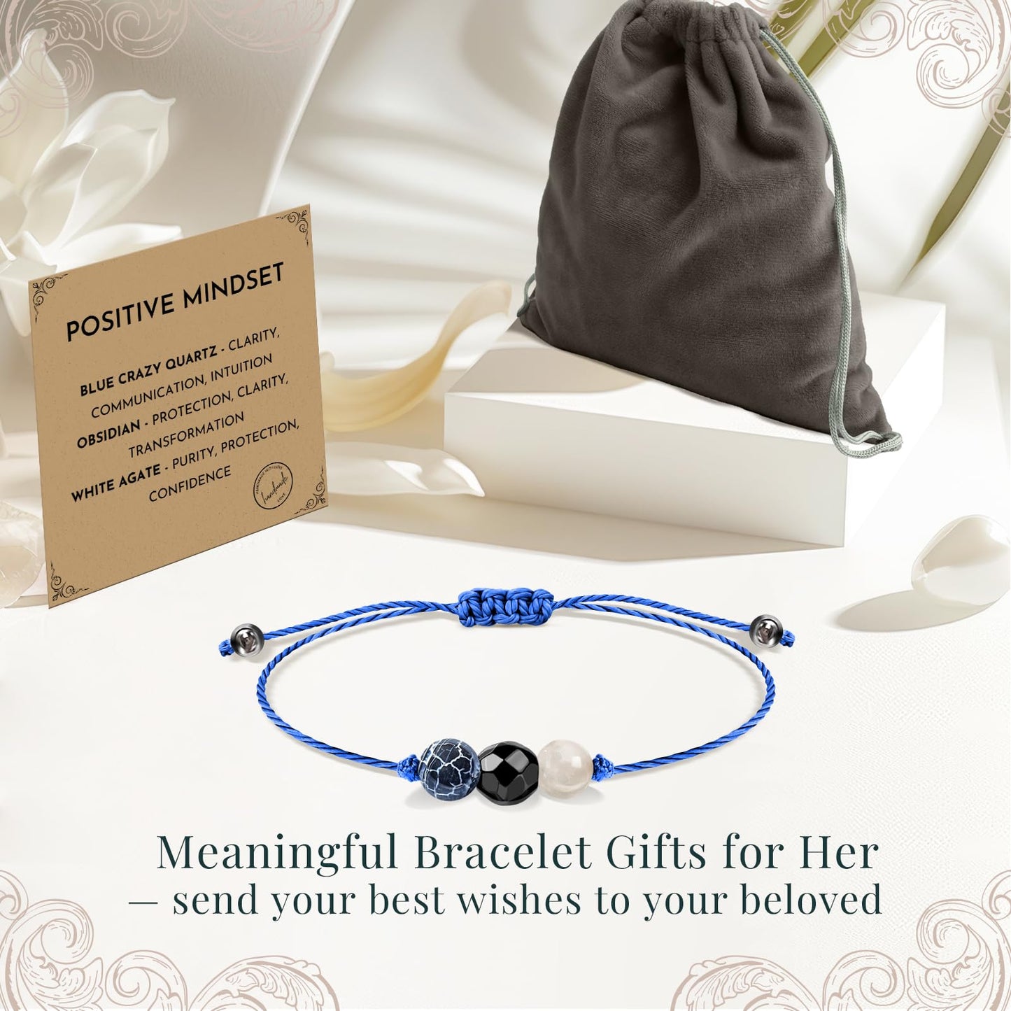ZOKCC Crystal Healing Bracelets Gifts for Women: Spiritual Natural Healing Stone Anxiety Protection Bracelets Birthday Christmas Gifts for Friends Sister Coworker Nurse Teacher