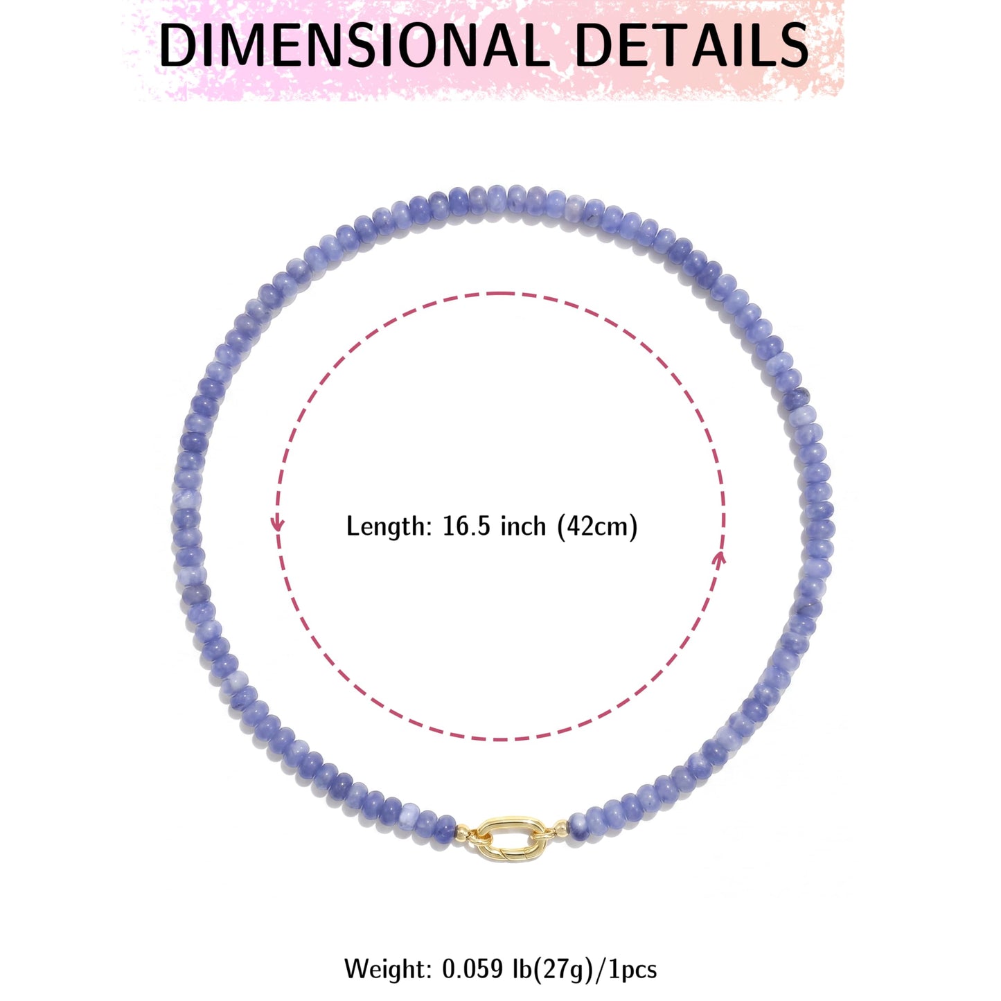 CONRAN KREMIX Sapphire Blue Stone Beaded Necklace for Women,Natural Stone Bead Choker Necklaces Boho Summer Beach Necklace Gemstone Jewelry Gift for Women