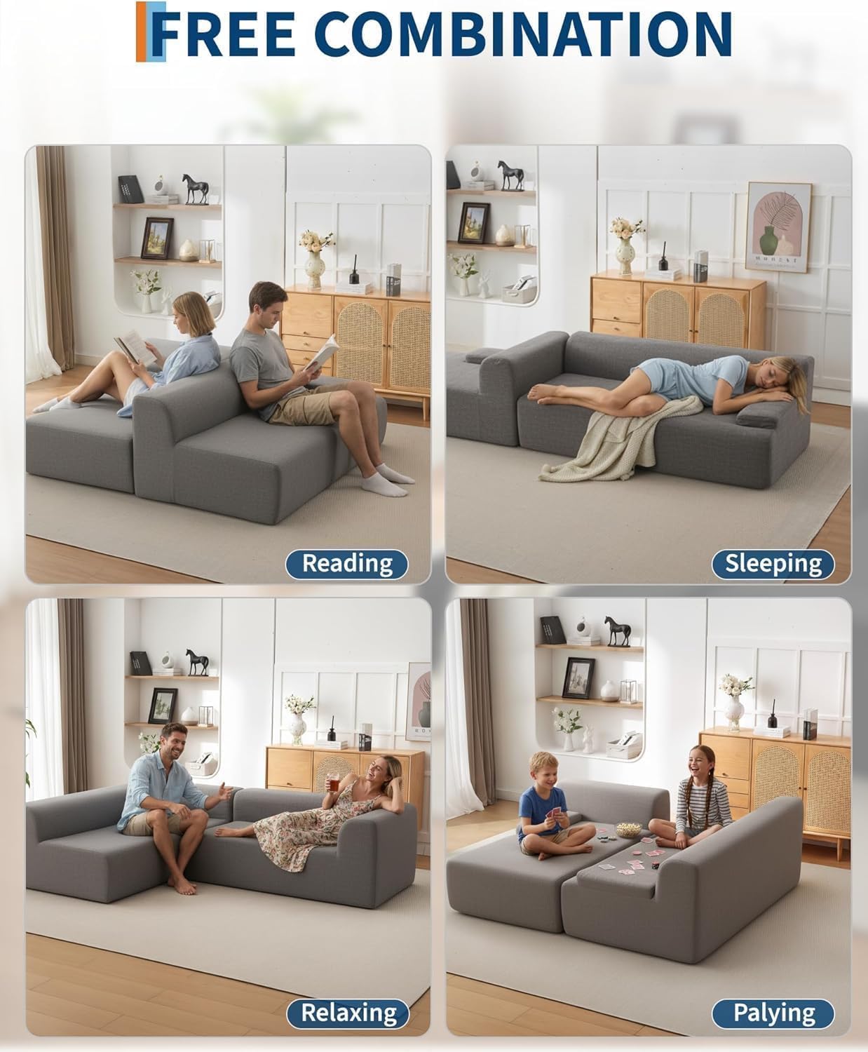 MilleLoom 108" Sectional Couches for Living Room, Modular Sectional Sofa with L-Shape Chaise, Ultra Soft Corduroy L Shaped Couch Bed,Perfect Comfy Couches for Living Room, No Assembly Required