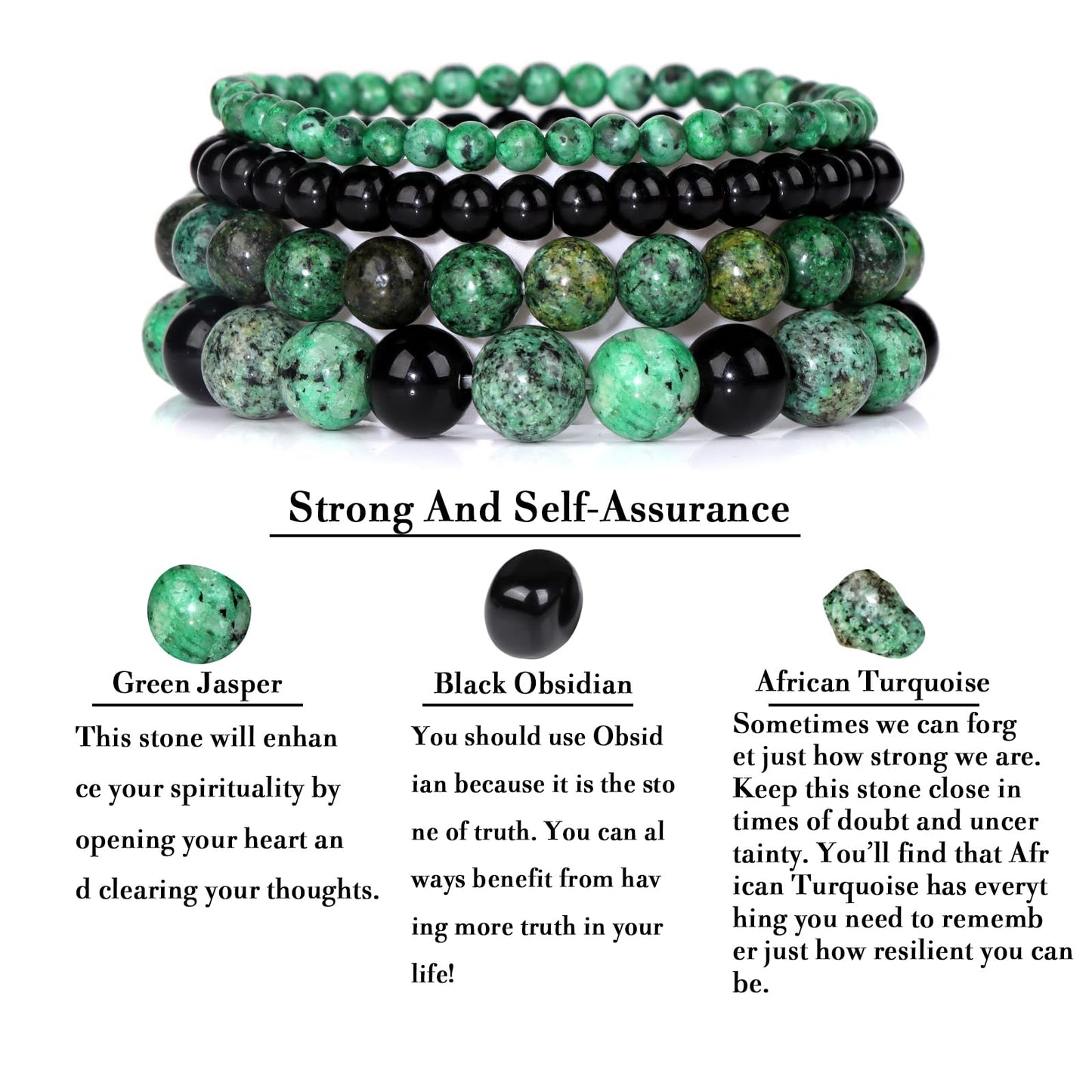 Vinswet 4pcs Beaded Bracelets for Women,Natural Healing Crystal Gemstones Bracelet,Anxiety Stress Relief Bracelet Handmade purple Jewelry Gifts for Women, 7.48in, Stone, no gemstone