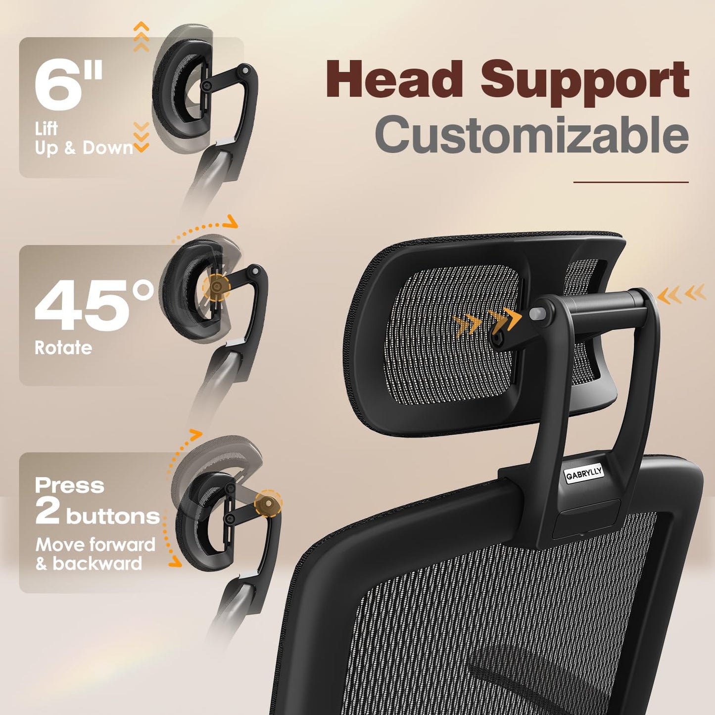 GABRYLLY Ergonomic Office Chair with Footrest, High Back Mesh Computer Chair with Flip-Up Arm, 3D Headrest, 135° Reclining, Rolling Gaming Task Chair with Wide Seat Lumbar Support,300LBS