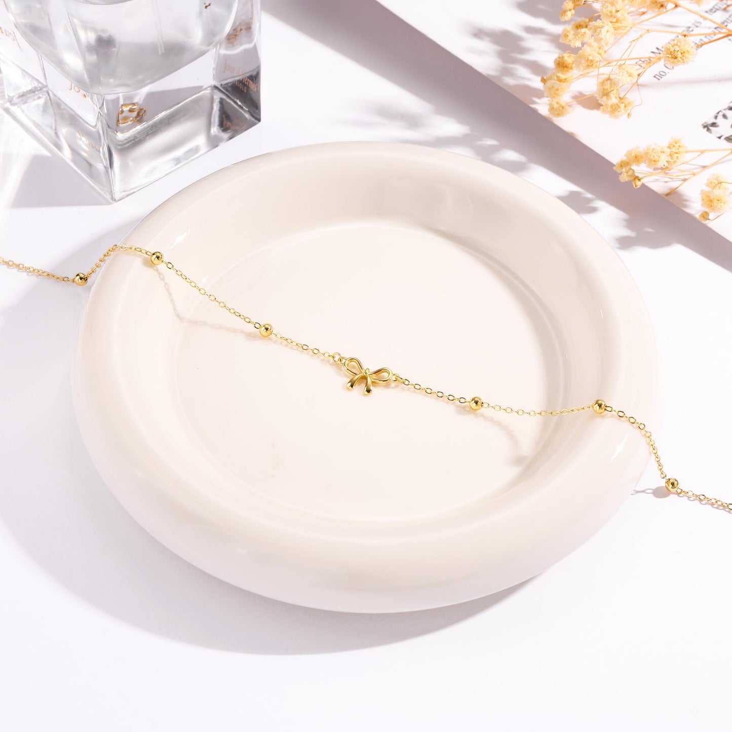 CHESKY Gold Waist Chain, 14k Plated Body Chain Jewelry for Women Non Tarnish Adjustable Waterproof Belly Chain Sexy Waist Beads for Womens Dainty Chain Belt Bow Beach Gold Prom Jewelry for Women