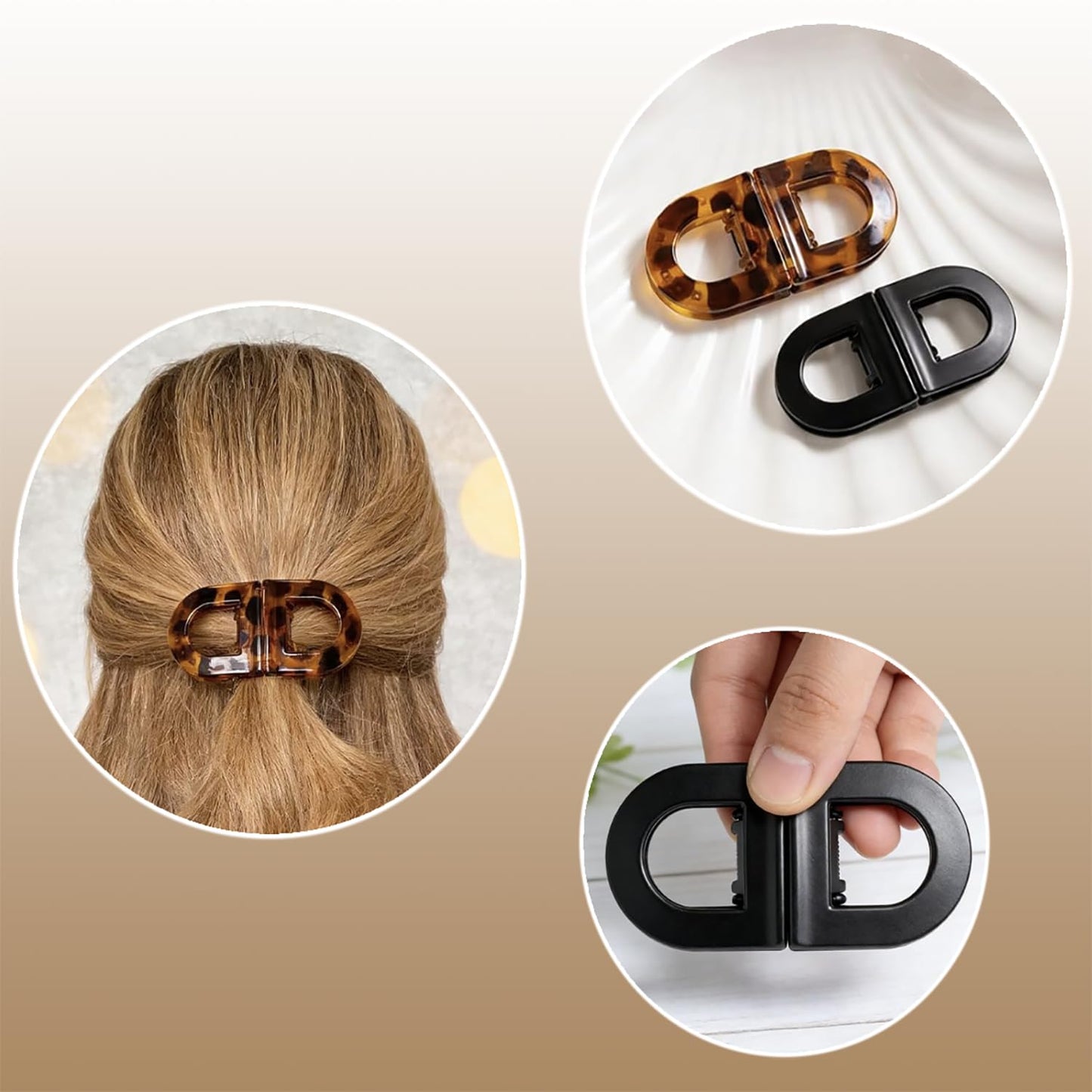 2Pcs Magnetic Hair Clips for Women, No-Crease Design Works for All hairstyles, Strong Hold No-Slip Magnetic Hair Clips, Seamless 2-in-1 Design for Easy Daily Hairstyles