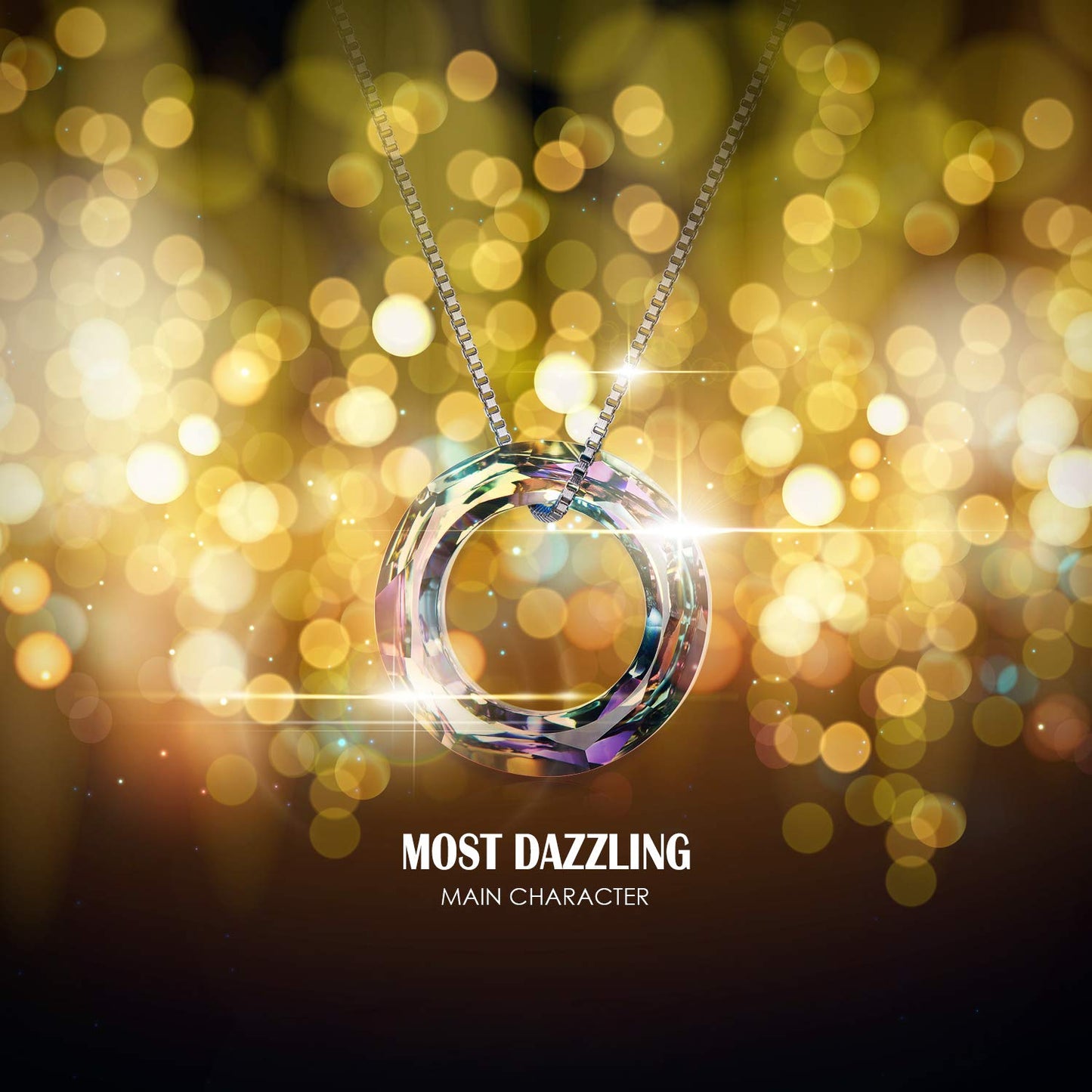 AOBOCO Circle Crystal Necklace 925 Sterling Silver Purple Crystal Pendant Necklace for Women with Austrian Crystal Jewelry for Women Christmas Birthday Holiday Gifts (Dia 0.78'' Circle Purple)