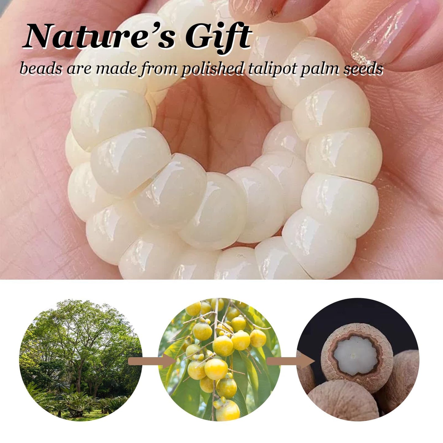 Embtrem Natural Bodhi Fidget Bracelet for Women, Anxiety Relief Sensory Bracelet, Mudi Rotating Fidget Bracelet, Boho Stacking Fashion Jewelry, Natural Bodhi Root Meditation Bracelet