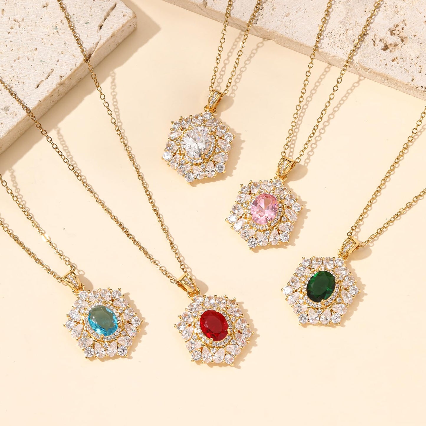 Blue Baroque Aquamarine Necklaces for Women-Gold Plated Healing Crystal March Birthstone Necklace For Valentines Day Mother's Day Christmas Birthday Gifts