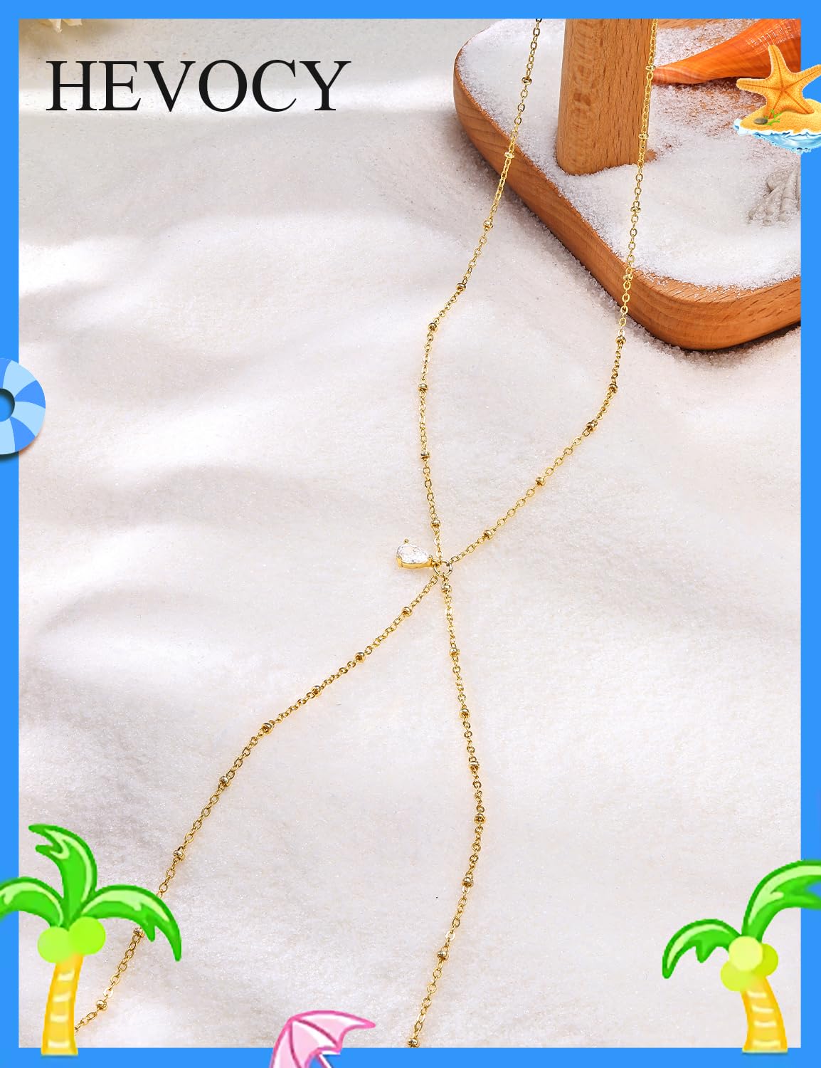 HEVOCY Gold Waist Chain for Women, Trendy Layered Belly Chain Jewelry, Adjustable Body Chain for Beach & Summer Outfit