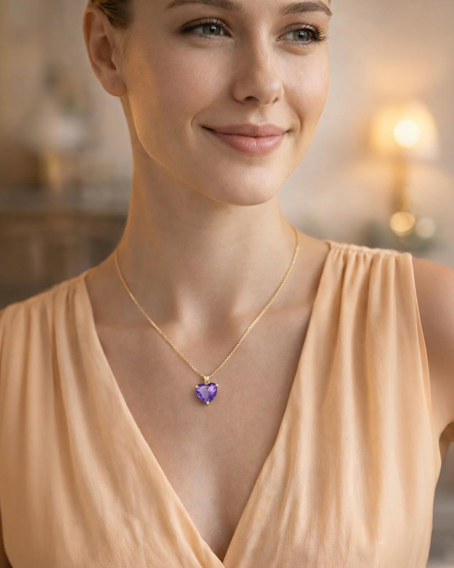 MIDDLUX June Birthstone Jewelry for women, Heart Necklace, June Birthday Gifts for Women, Love Necklace