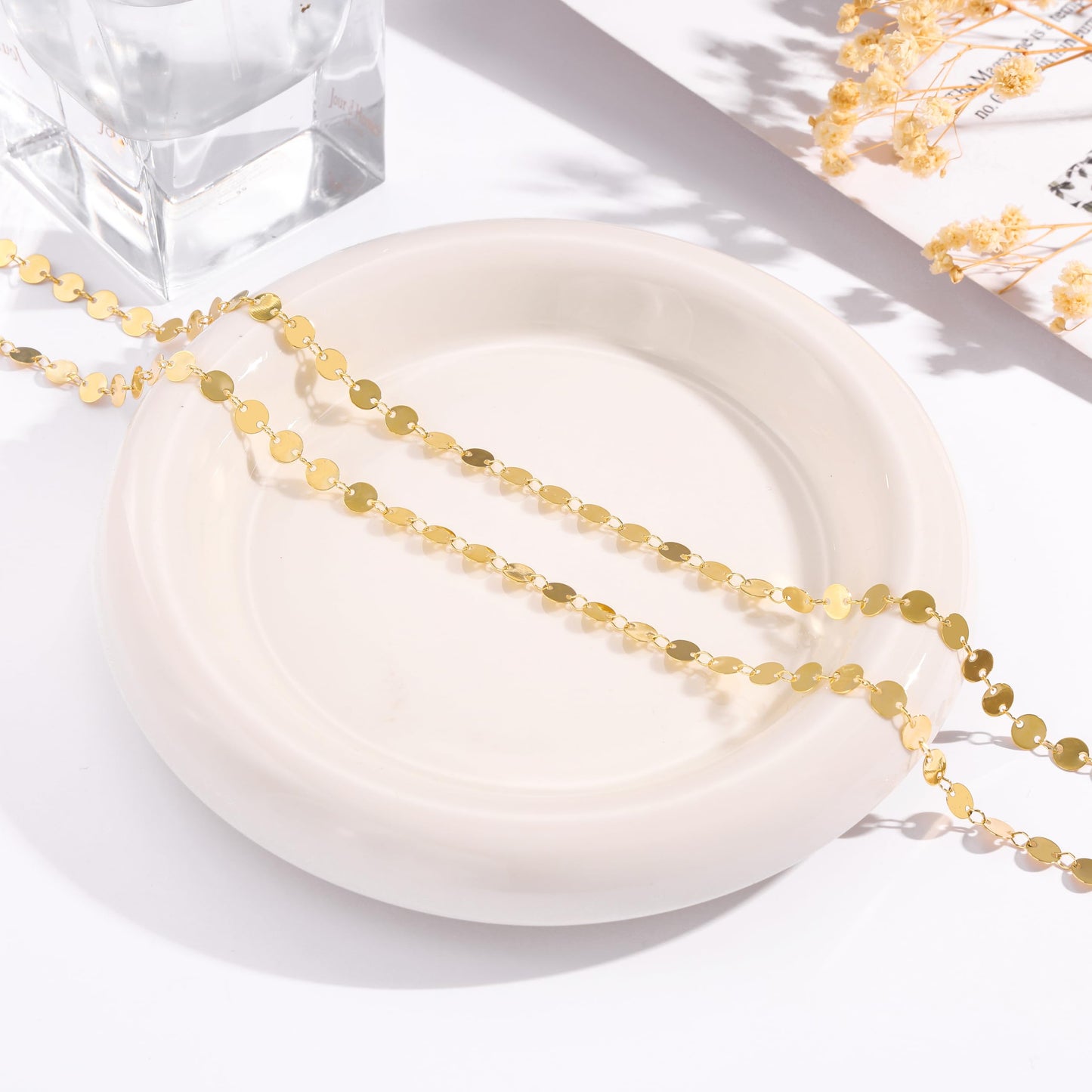 CHESKY Gold Waist Chain, 14k Plated Body Chain Jewelry for Women Non Tarnish Adjustable Waterproof Belly Chain Sexy Waist Beads for Womens Dainty Chain Belt Beach Gold Prom Jewelry for Women