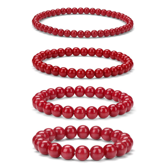 Vinswet 4pcs Beaded Bracelets for Women,Natural Healing Crystal Gemstones Bracelet,Anxiety Stress Relief Bracelet Handmade purple Jewelry Gifts for Women