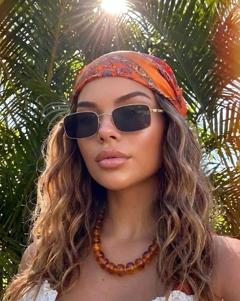FAUTHENTICUTE Amber Beaded Choker Necklace for Women Chunky Statement Boho Western & Summer Beach Necklaces Trendy Everyday Brown Beaded Choker Necklaces for Women