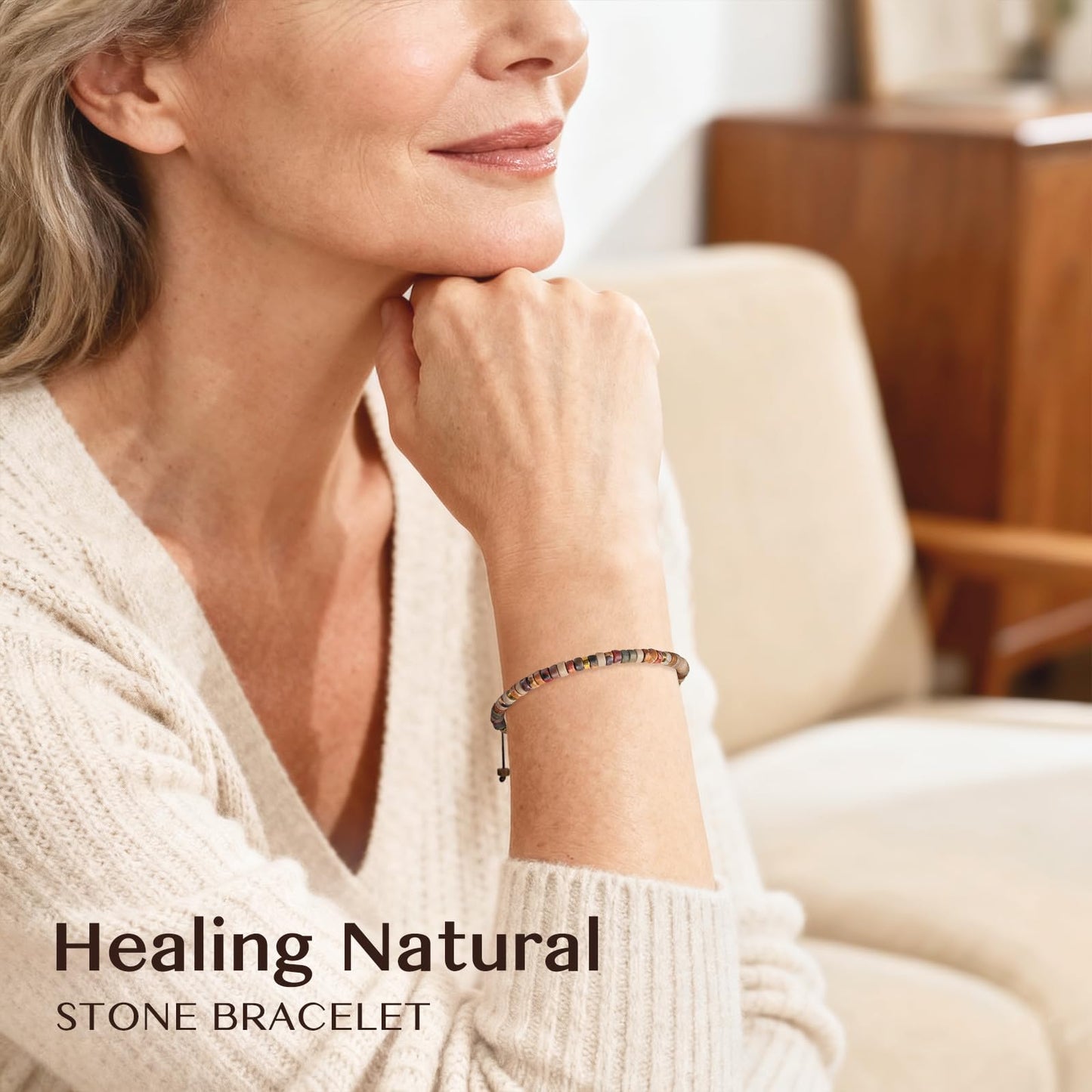 ZOKCC Mothers Day Bracelet Gifts for Mom: Healing Natural Stone Beads Bracelets - Inspirational Birthday Christmas Day Gifts for Mom Mother-in-Law