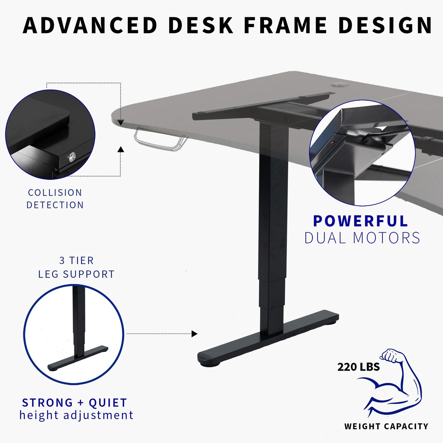 VIVO Electric 63 x 32 in Dual Motor Standing Desk, Memory Height Adjustment, 2B Series, Light Wood Top White Frame, DESK-KIT-2W1C