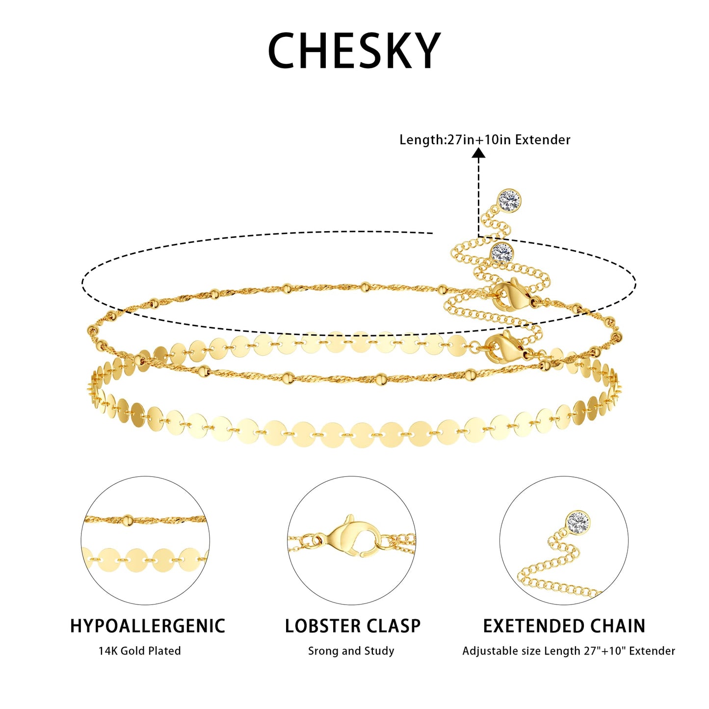 CHESKY Gold Waist Beads, Dainty Waist Chain Summer Body Chain Jewelry for Women Hypoallergenic Belly Wave Chain Non Tarnish Waterproof Gold Beach Jewelry for Women Gifts
