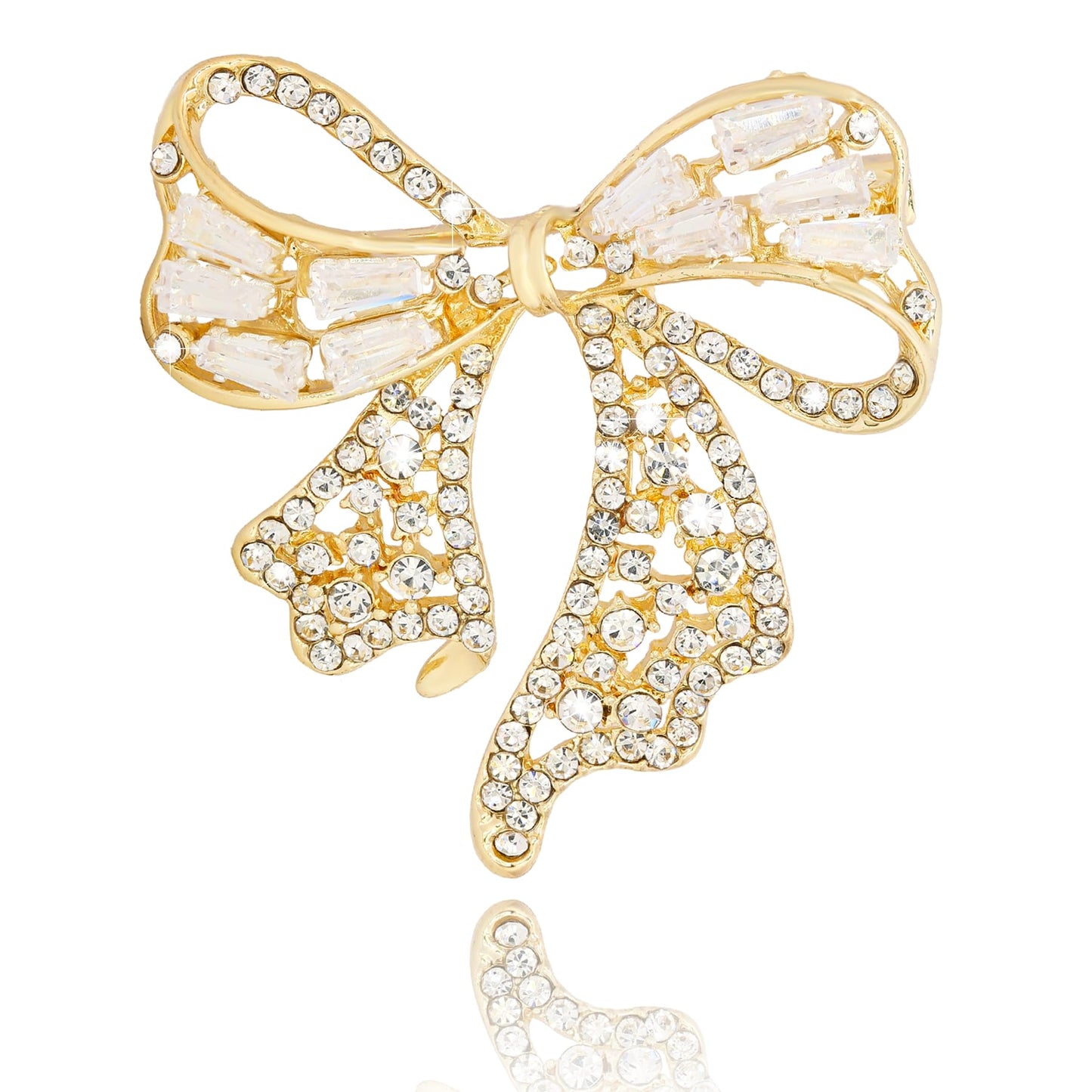 Vancy Utopia Rhinestone Bow Brooch Crystal Bowknot Brooches for Women Brooch Pin Wedding Fashion Jewelry Accessories,Women Gift