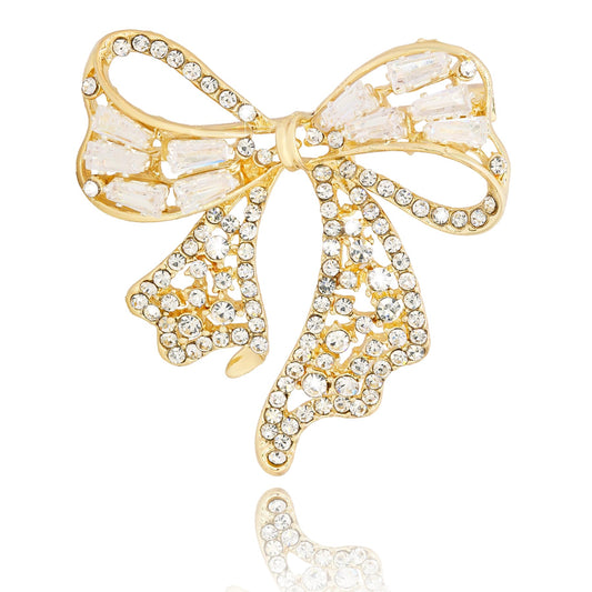 Vancy Utopia Rhinestone Bow Brooch Crystal Bowknot Brooches for Women Brooch Pin Wedding Fashion Jewelry Accessories,Women Gift
