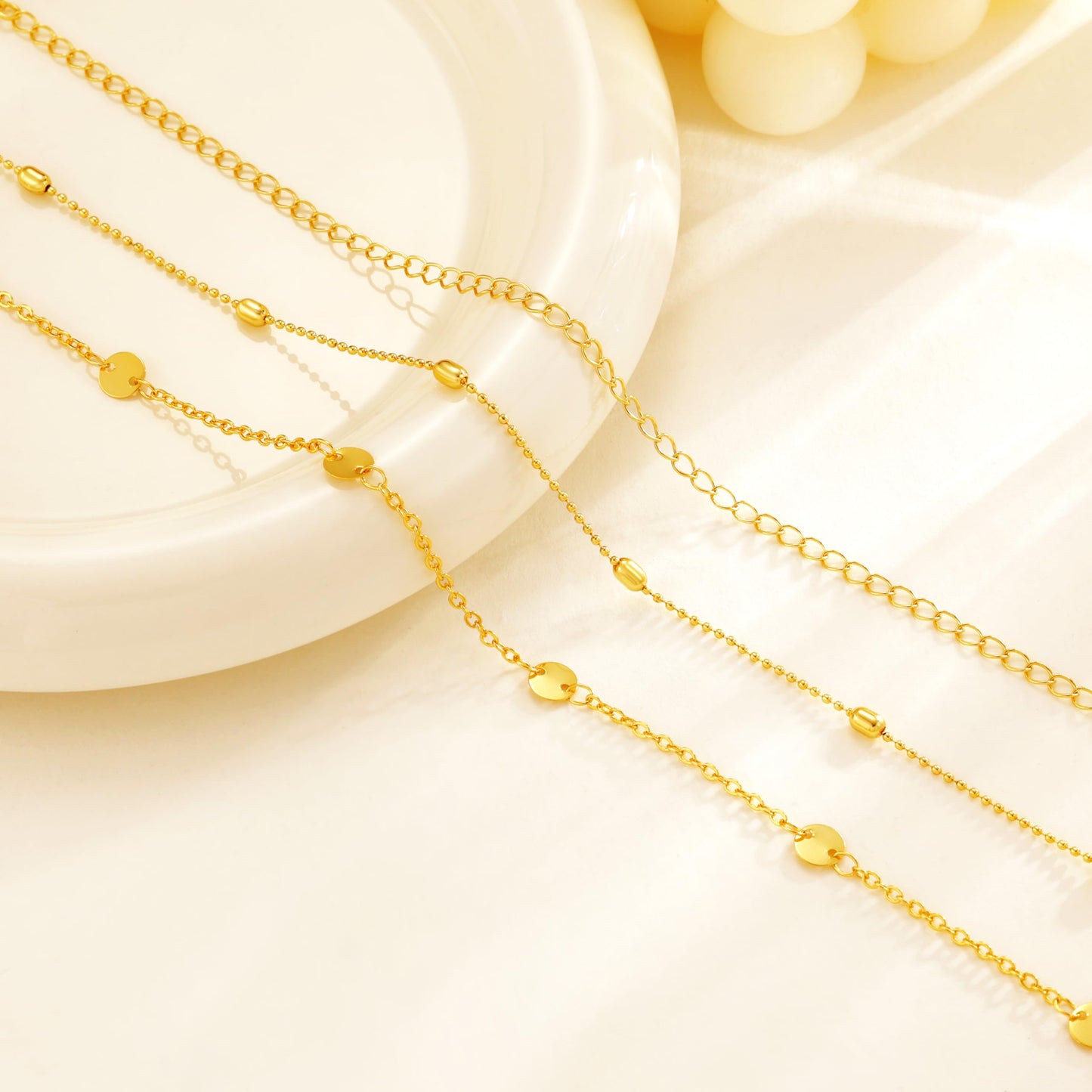 CHESKY Gold Waist Beads, Dainty 14k Gold Plated Waist Chain Body Chain Jewelry for Women Hypoallergenic Belly Chain Non Tarnish Waterproof Gold Belly Button Ring Jewelry for Women Gifts