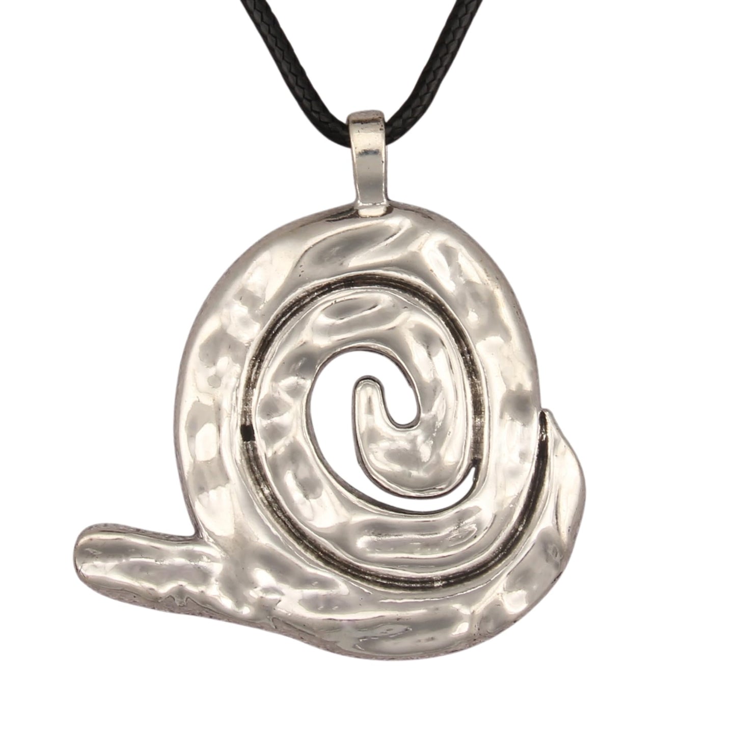 joymiao Bohemian Long Necklace for Women Chunky Boho Gold Necklace Casual Statement Necklaces with Large Silver Swirl Pendant Hippie Jewelry