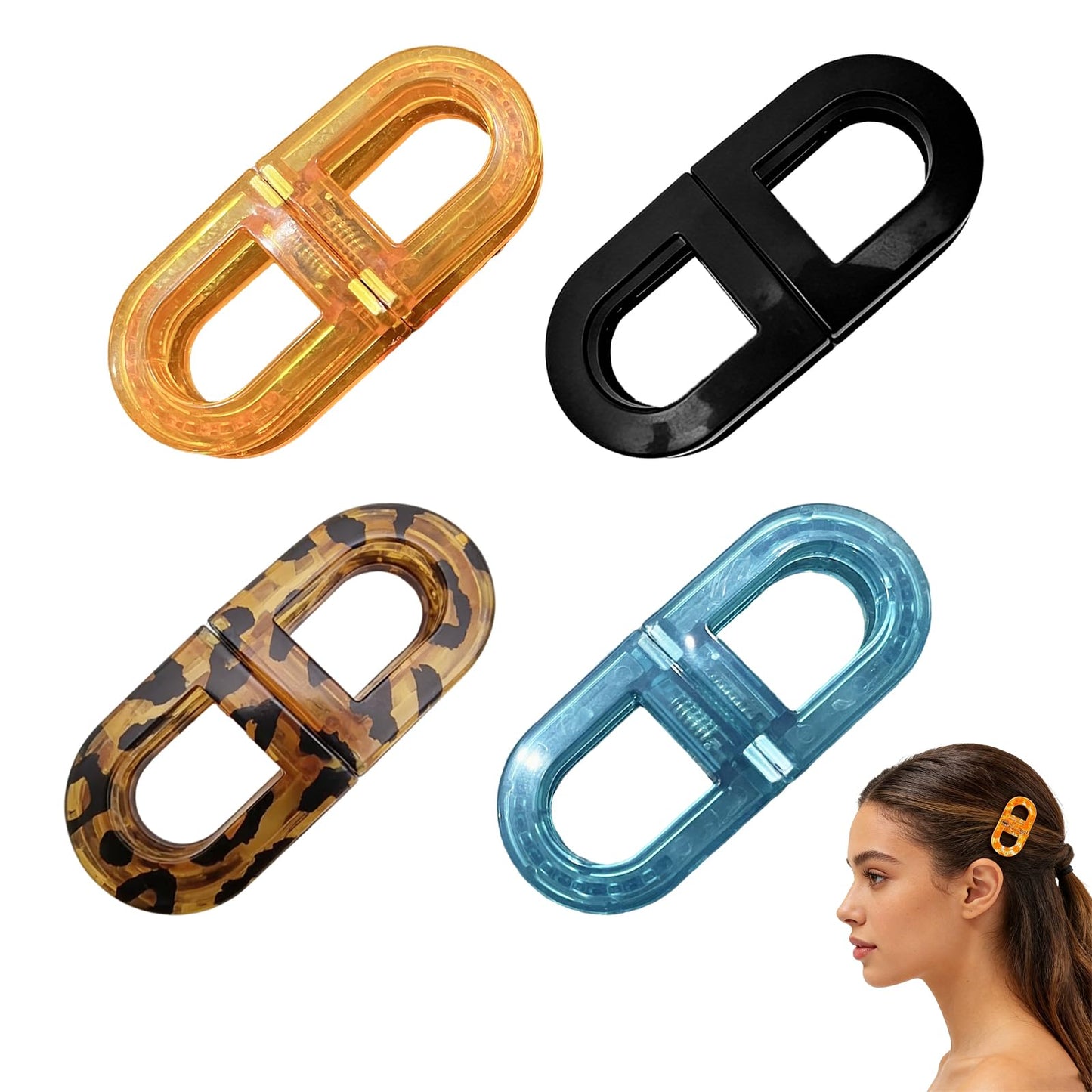 Magnetic Hair Clips, Strong Hold Magnetic Styling Clips, No-Slip Flat Magnetics Styling Clips, No-Crease Sectioning Hair Accessories for Thin & Thick Hair (4PCS)