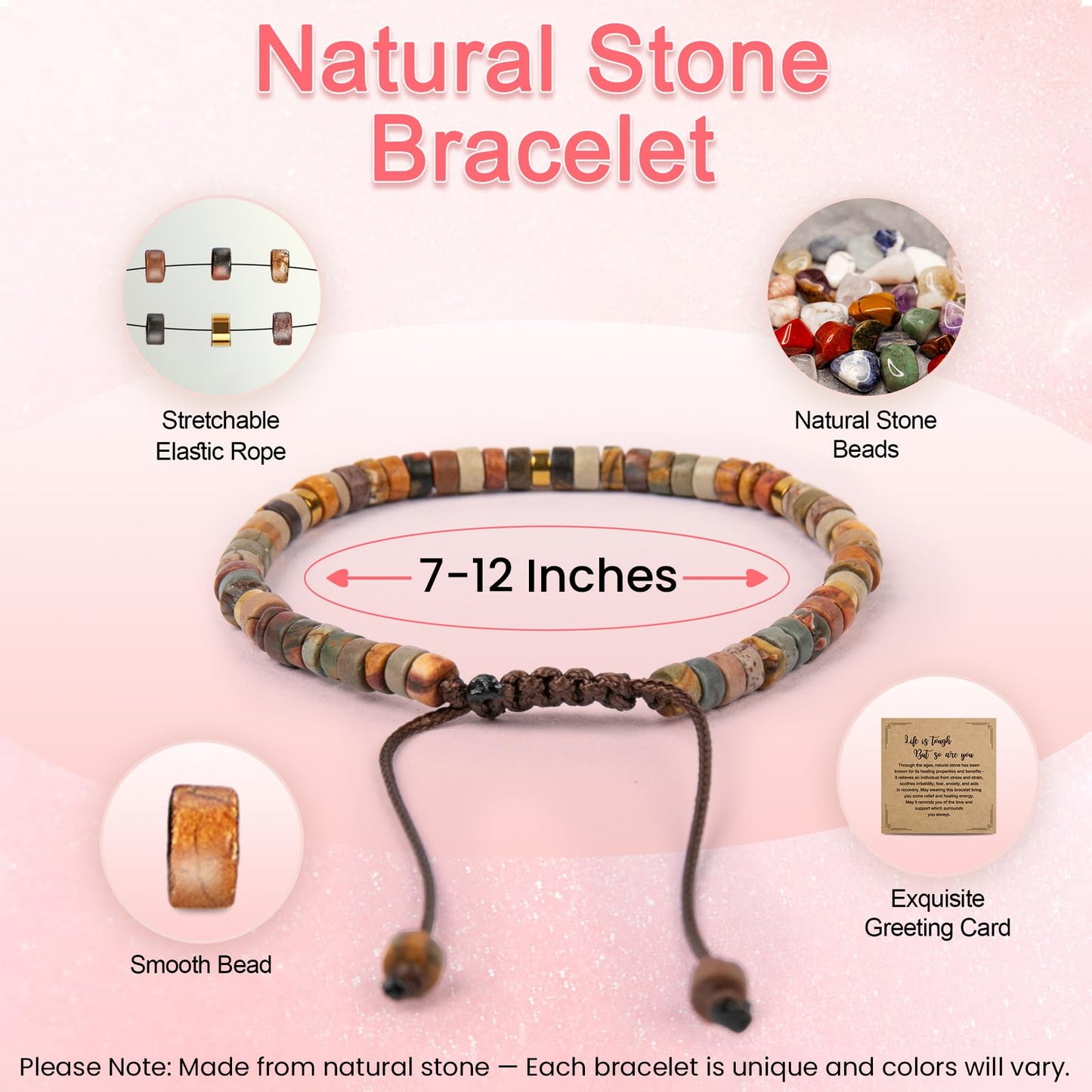 ZOKCC Mohters Day Bracelet Gifts for Grandma Healing Natural Stone Beads Bracelets - Inspirational Christmas Birthday Gifts for Grandma from Granddaughter Grandson