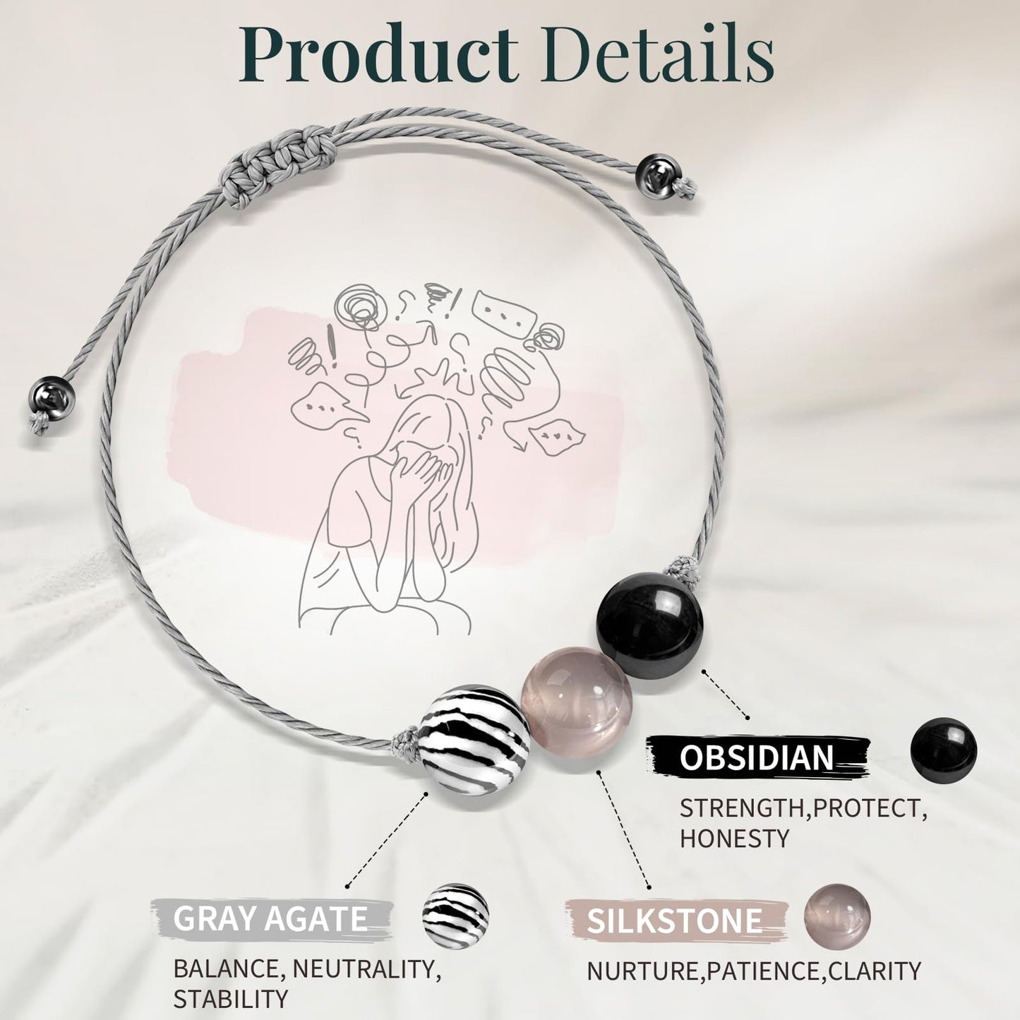 ZOKCC Crystal Healing Bracelets Gifts for Women: Spiritual Natural Healing Stone Anxiety Protection Bracelets Birthday Christmas Gifts for Friends Sister Coworker Nurse Teacher