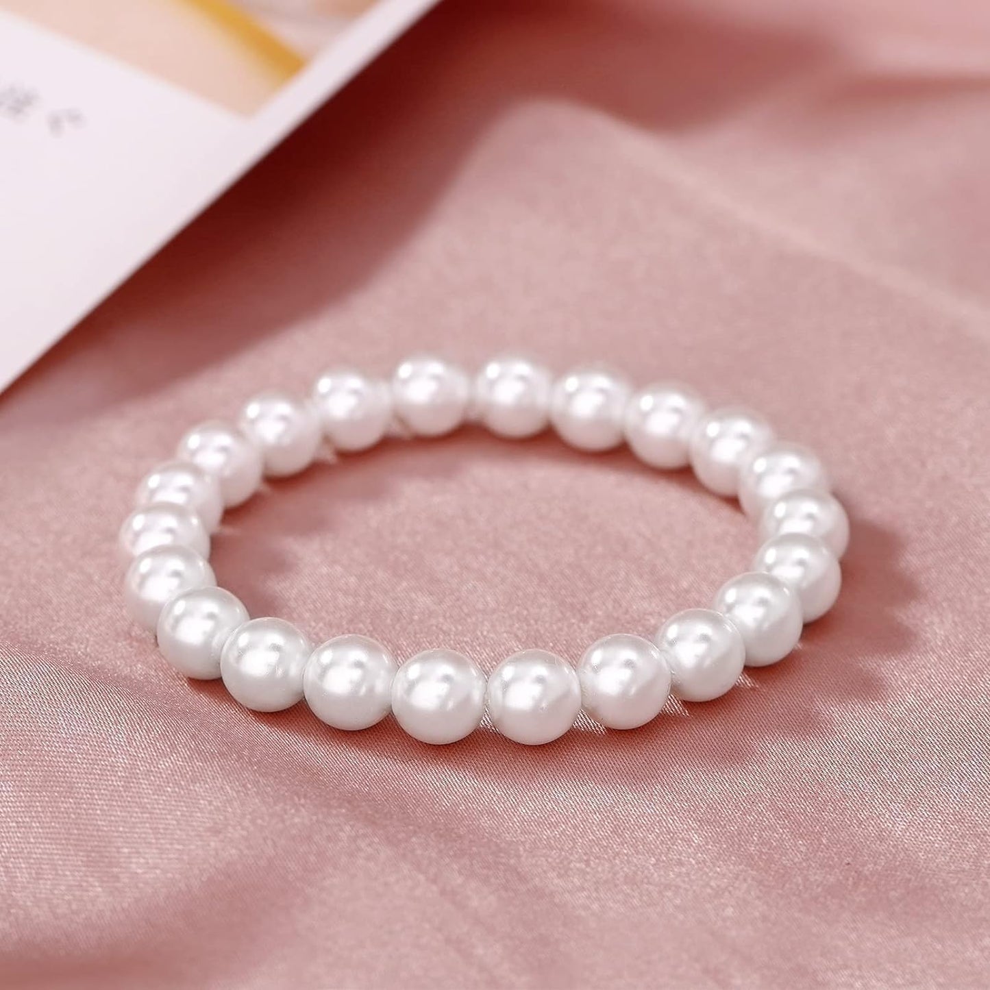 CSIYANJRY99 Pearl Necklace and Earring Set Faux Pearl Jewelry Sets for Women Imitation Beaded Pearl Necklace Bracelet Stud Earrings for Women (B)
