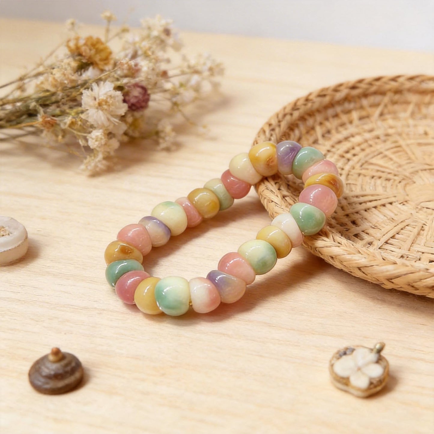 Embtrem Fidget Bracelet Bodhi Seed Bracelets Anxiety Fidget Bracelets Protection Healing Stretch Alleviate Anxiety Stress Protection Healing Bodhi Jewelry Gifts for Women Men