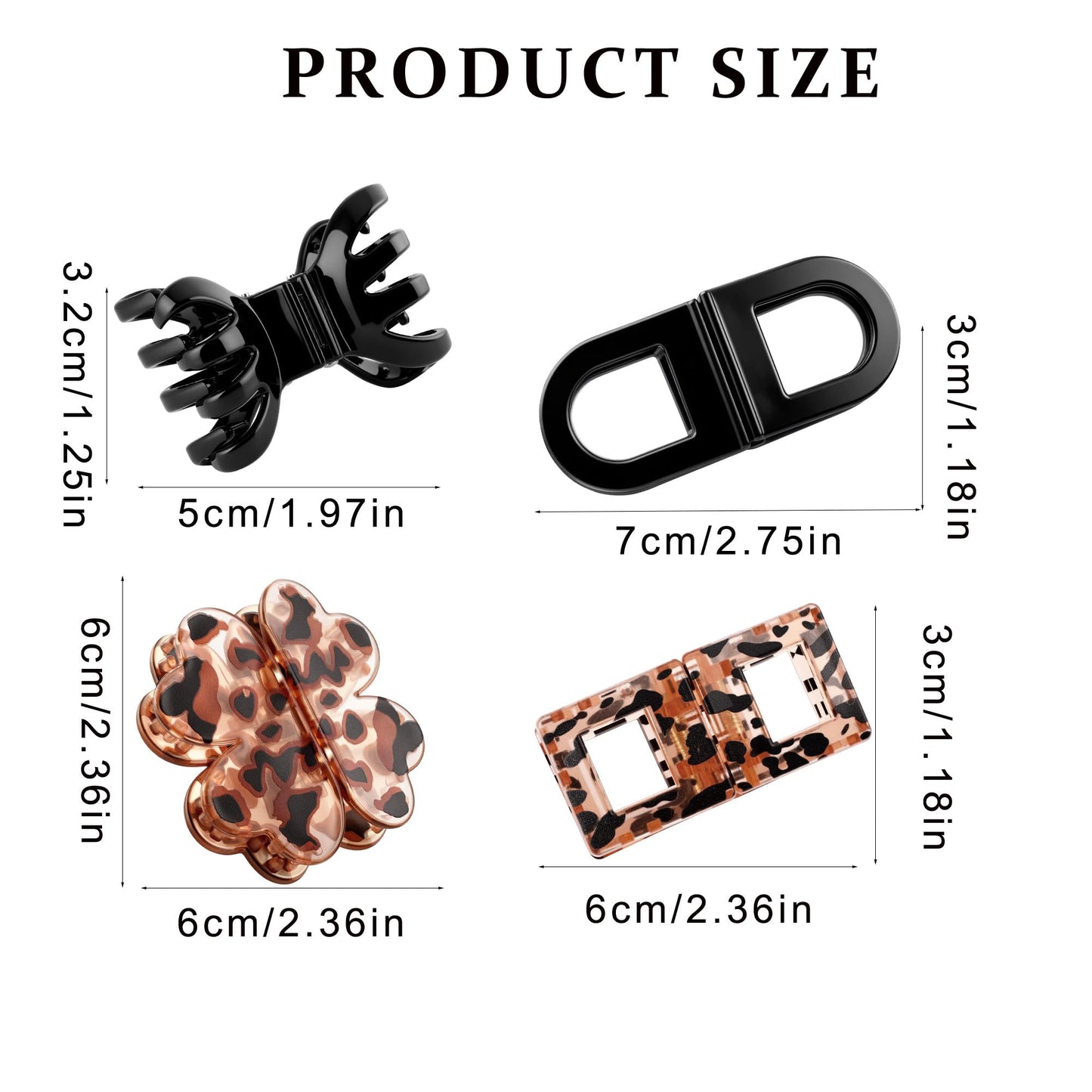 4Pcs Magnetic Hair Clips for Women, Strong Hold No-Slip Styling Clips, Seamless 2-in-1 Design for Thick or Thin Hair, Lightweight Flat Claw Clips No Crease for Salon or Daily Use