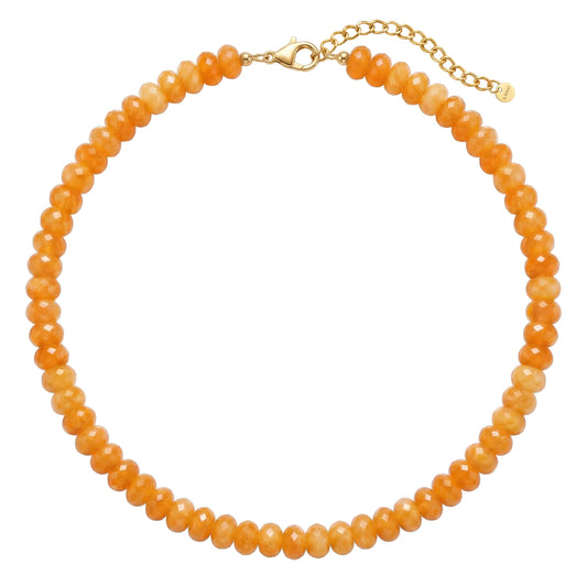 Badu Yellow Gemstone Beaded Necklace for Women Natural Stone Bead Beach Choker Necklace Fashion Trendy Jewelry Gifts