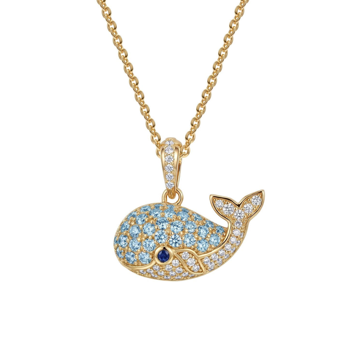 Dremmy Studios Dainty Necklace for Women 14K Gold Plated Whale Necklace Boho Summer Beach Coastal Pendnat Necklaces for Women Summer Jewelry Gift