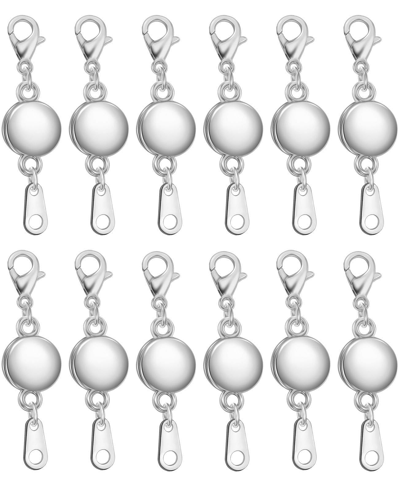 Dailyacc Magnetic Necklace Clasps and Closures - Round Bracelet Extender Clasps for Jewelry Making