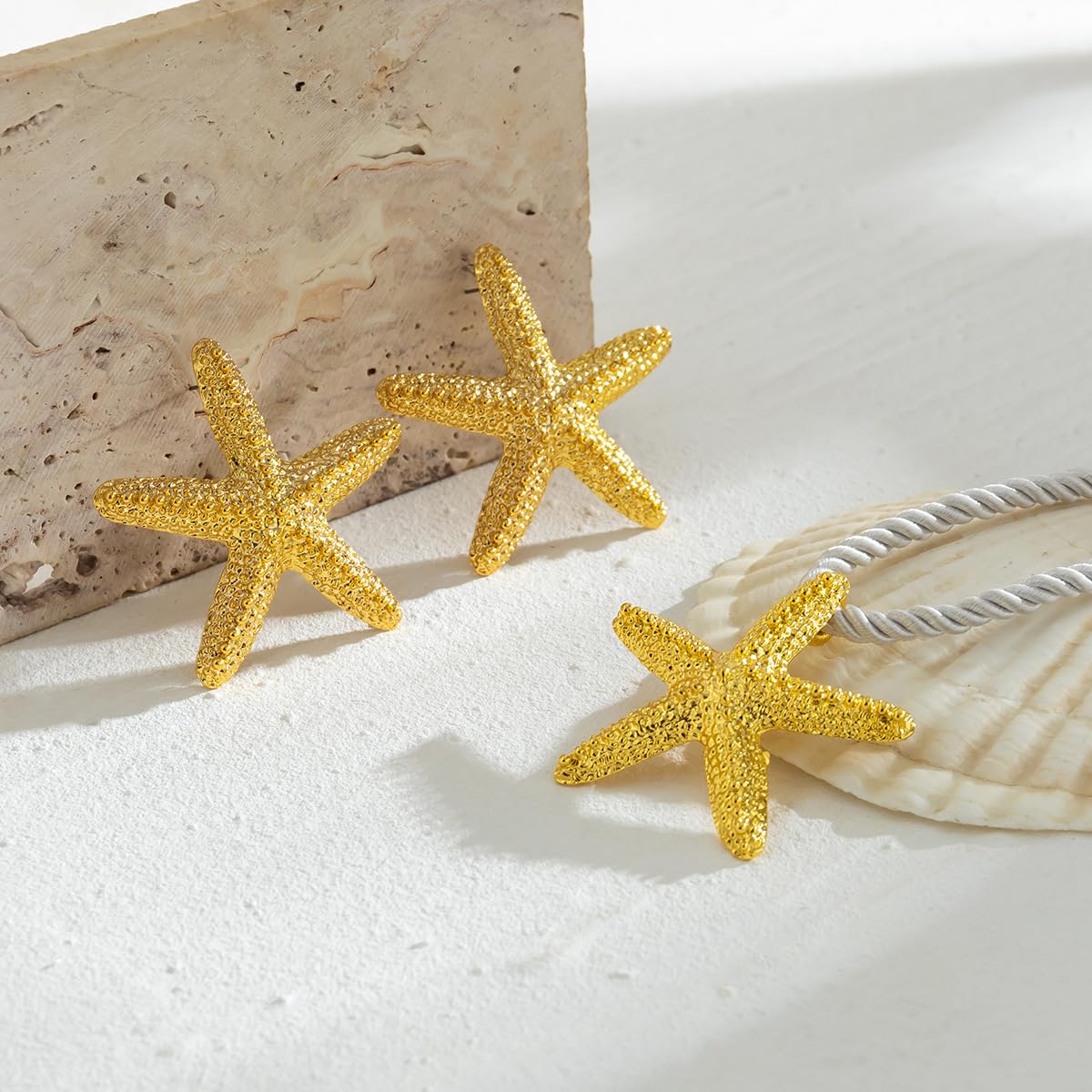 Layered Starfish Necklace Beach Jewelry for Women Seashell Cowrie Puka Shell Necklaces for Women Beach Necklace Turtle Beaded Choker Necklaces Ocean Jewelry (4 - G Set)