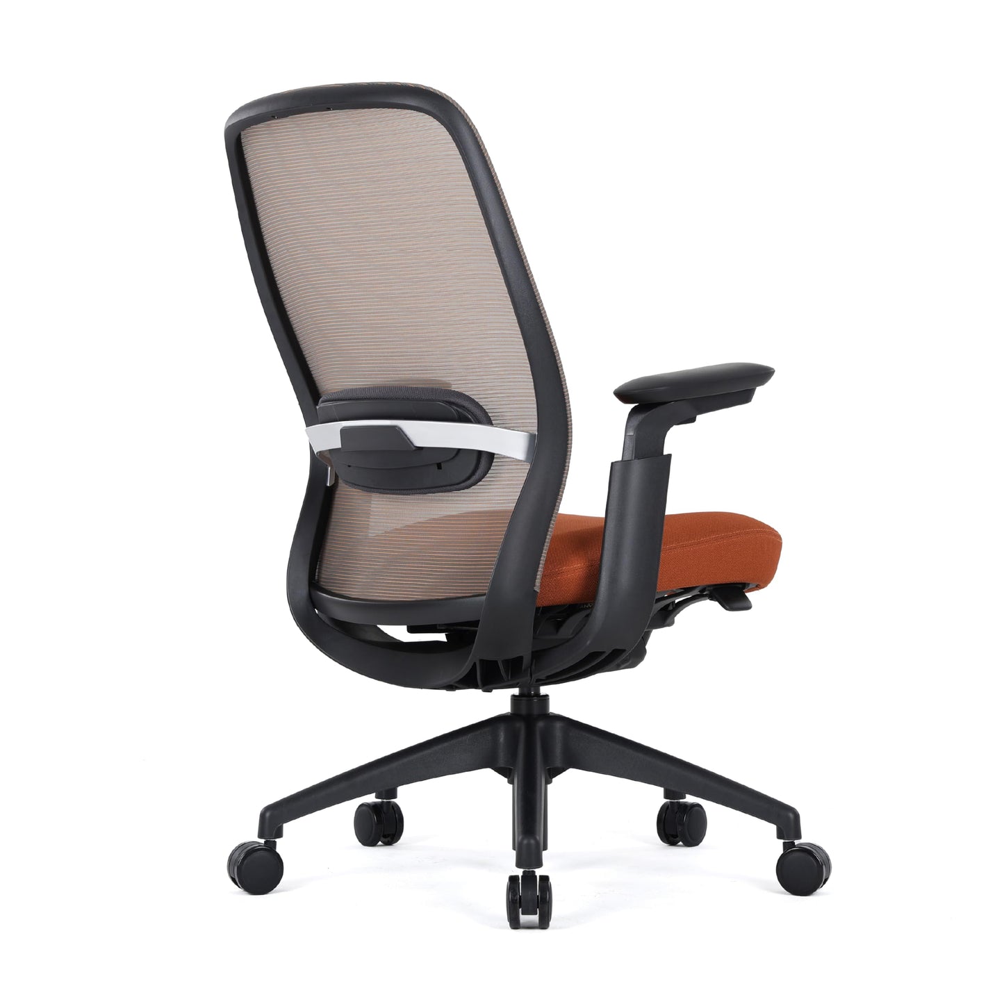 COLAMY Office Chair for Long Hours, Easy Wire-Control Desk Chair with Sliding Seat Depth & Thick Padded Lumbar Support, Heavy Duty 300 LBS High Back Mesh Computer Chair for Home Workstation,Orange