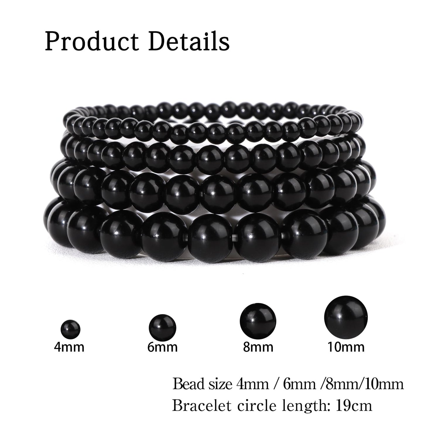 Vinswet 4pcs Beaded Bracelets for Women,Natural Healing Crystal Gemstones Bracelet,Anxiety Stress Relief Bracelet Handmade purple Jewelry Gifts for Women