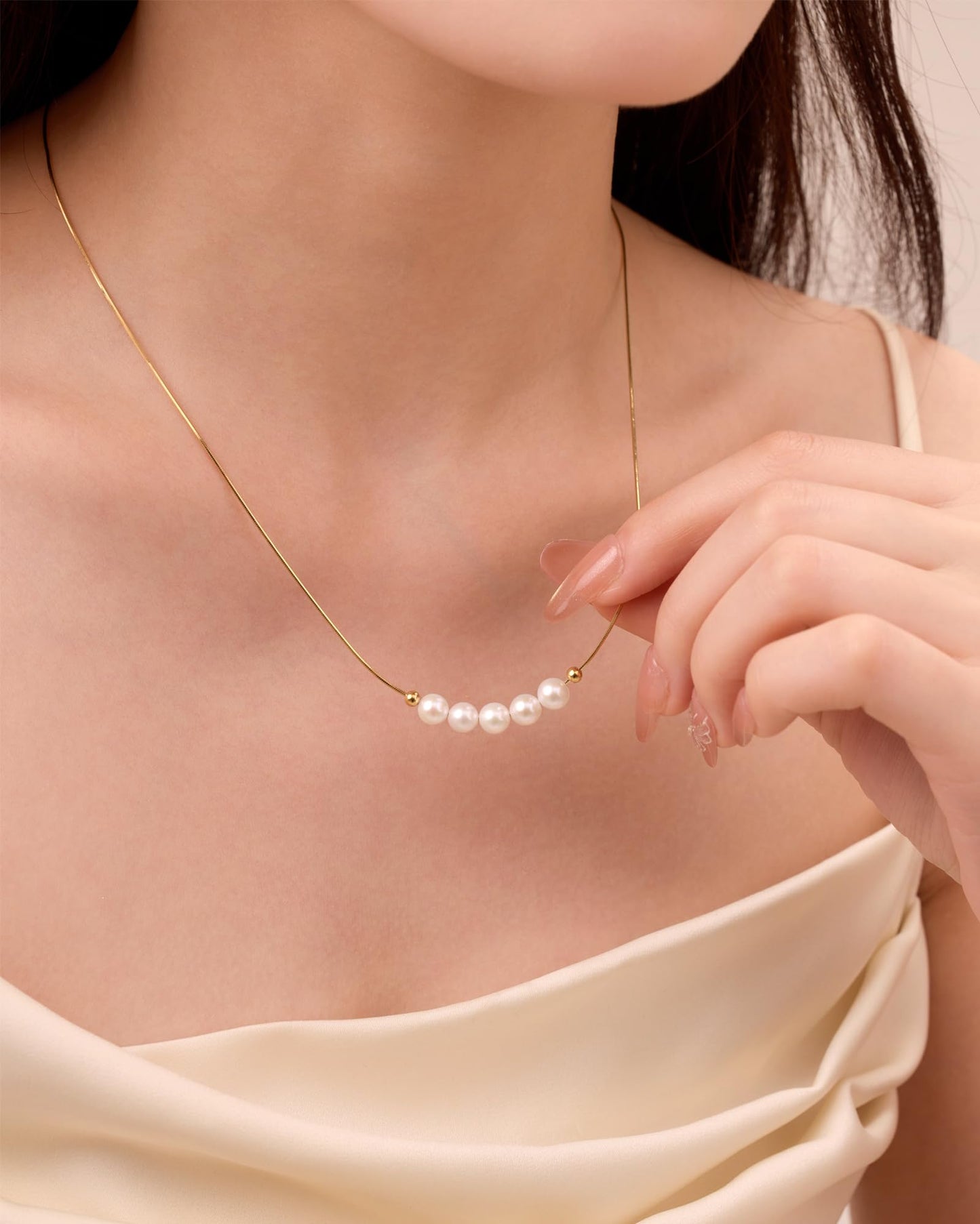 N9NEMUSES Edison Pearl Necklace for Women, 6mm AAAA+ Real Freshwater Cultured Pearl Necklace in 925 Sterling Silver, Anniversary Birthday Mother's Day Jewelry Gifts for Women Wife Mom Girlfriend Her