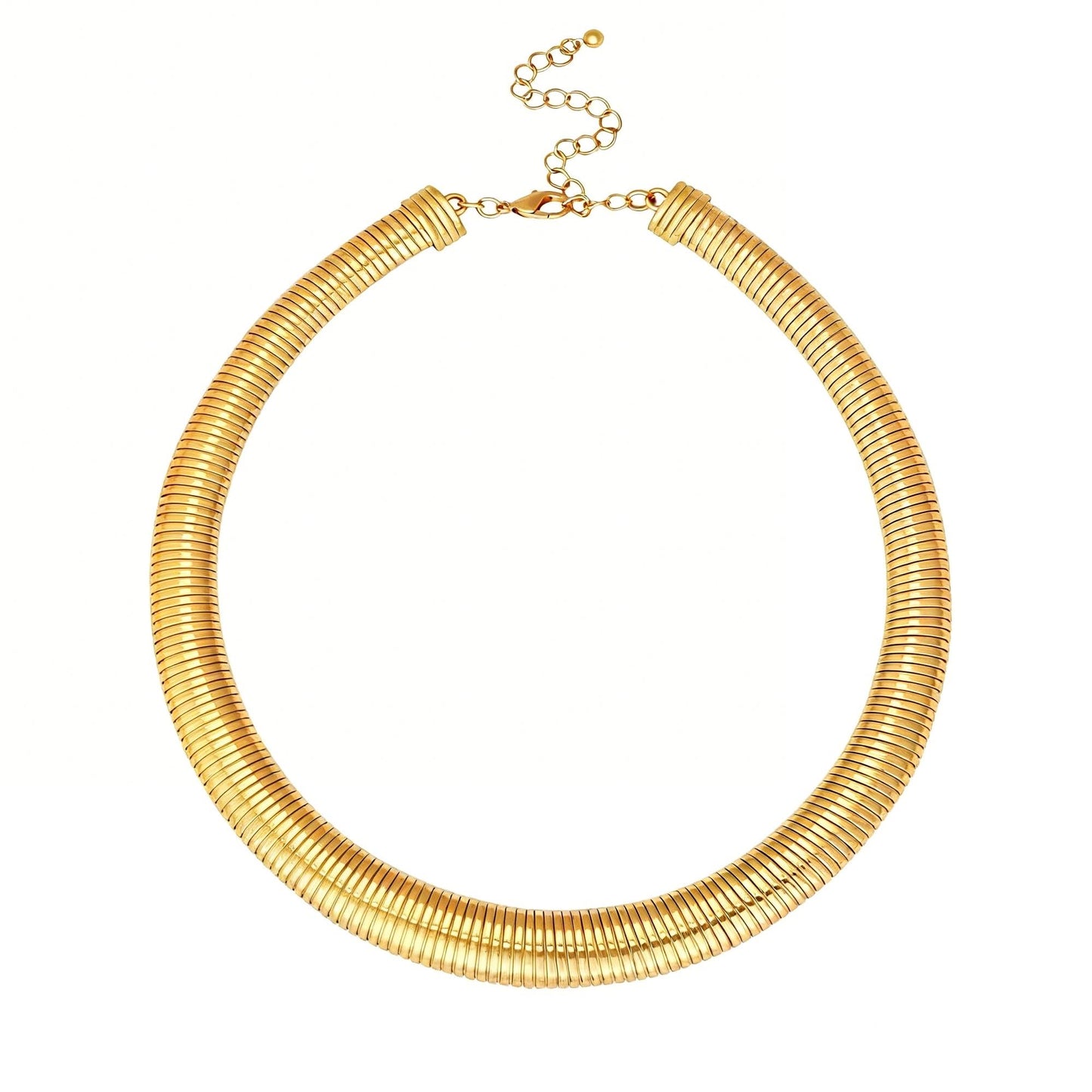 BONJOULRY Chunky Gold Choker Necklace for Women 14K Gold Plated Snake Chain Statement Necklace Collar Torque Vintage Chokers Necklaces Jewelry Gifts Collars