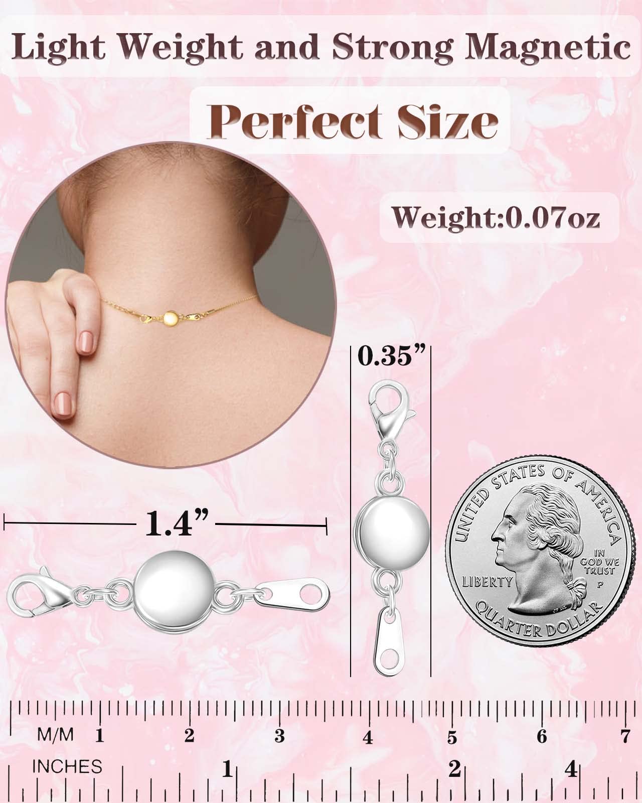 Dailyacc Necklace Clasps and Closures - Round Bracelet Extender Clasps for Jewelry Making