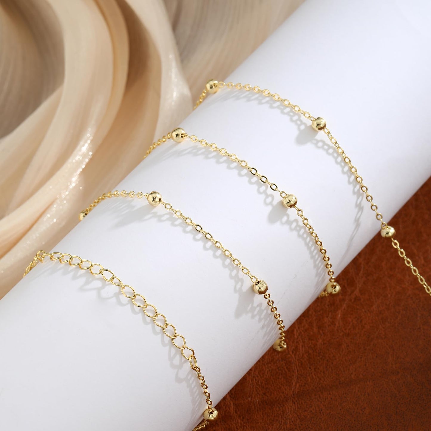 Kyerlyn Waist Chains for Women 14K Gold Plated Body Chain Beads Belly Belt Adjustable Bikini Waterproof Beach Jewelry Gifts Daily Belts Gifts