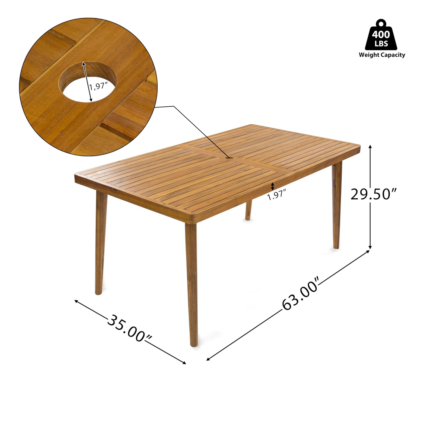 Christopher Knight Home Elko Acacia Wood Outdoor Dining Set for 6, Wooden 7 Piece Patio Dining Table Set, Outdoor Metal Dining Chair and Table Set with Cushion, Patio Furniture Set, Teak+Light Gray